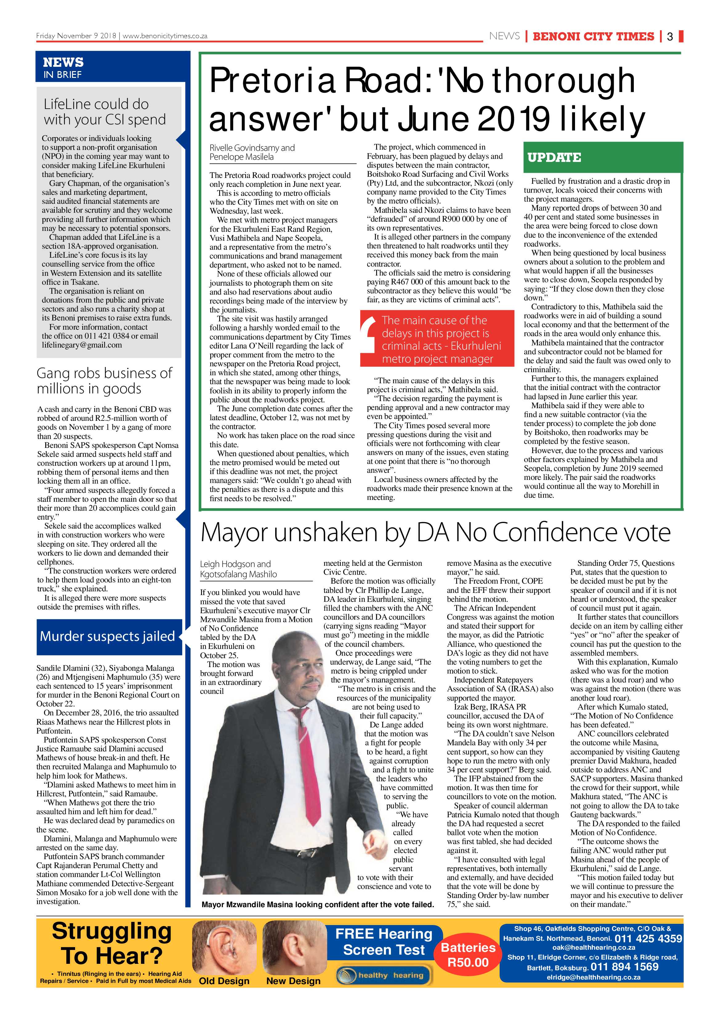 Benoni City Times 08 November 2018 page 3