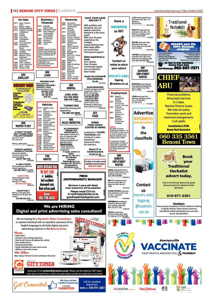 Benoni City Times 08 October 2021 page 10