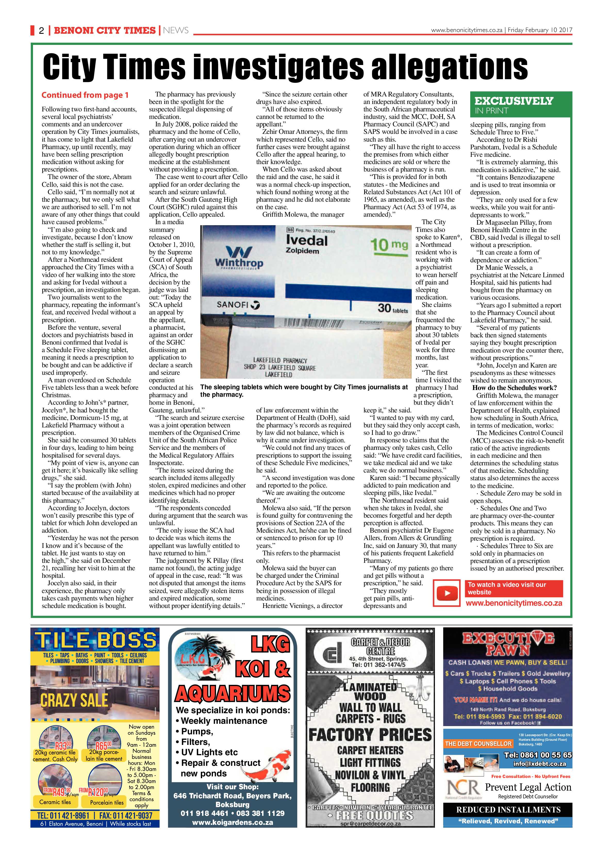 Benoni City Times 09 February 2017 page 2
