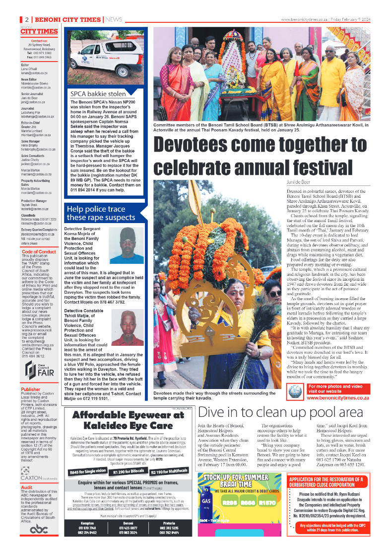 Benoni City Times 09 February 2024 page 2