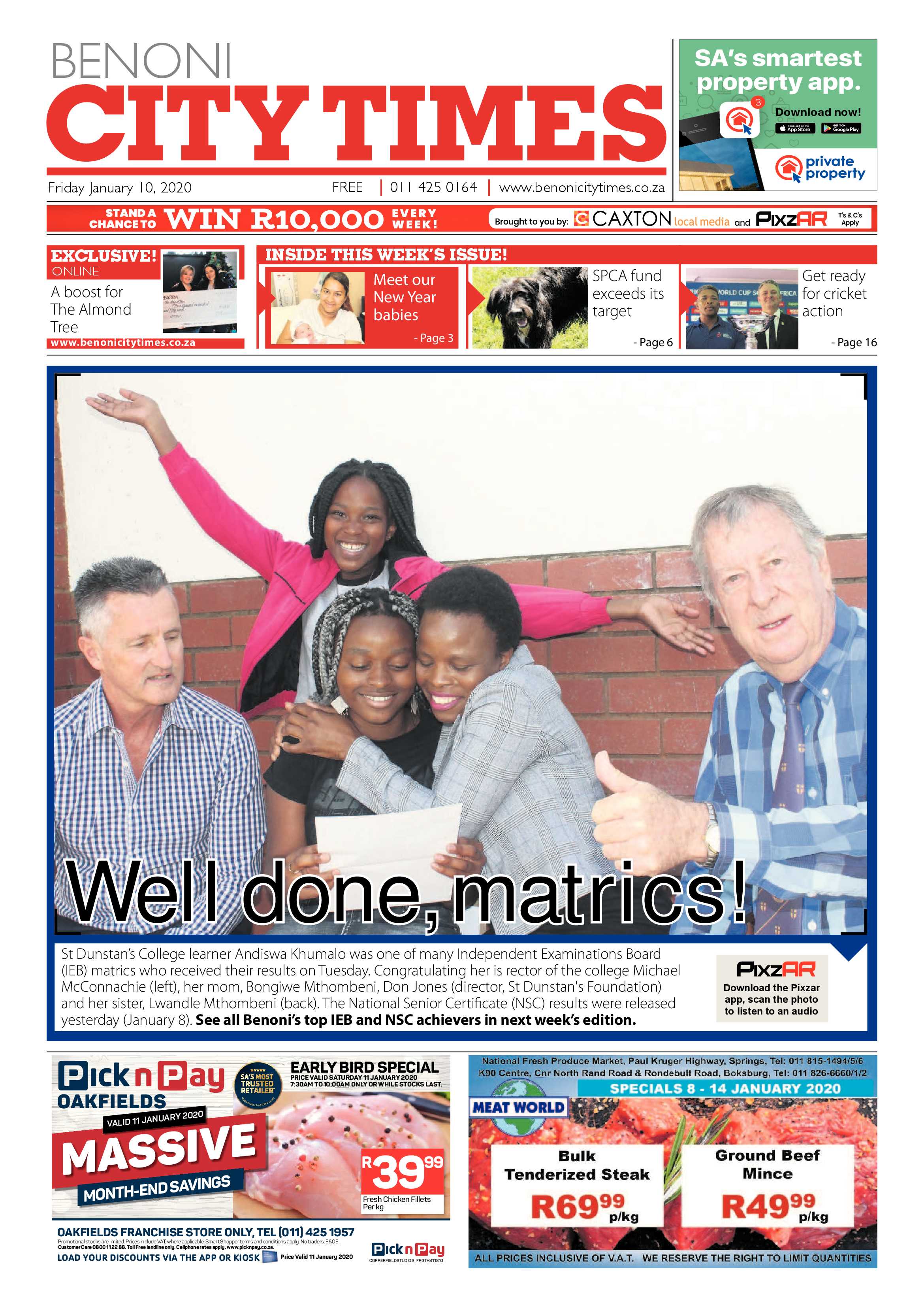 Benoni City Times 09 January 2020 page 1