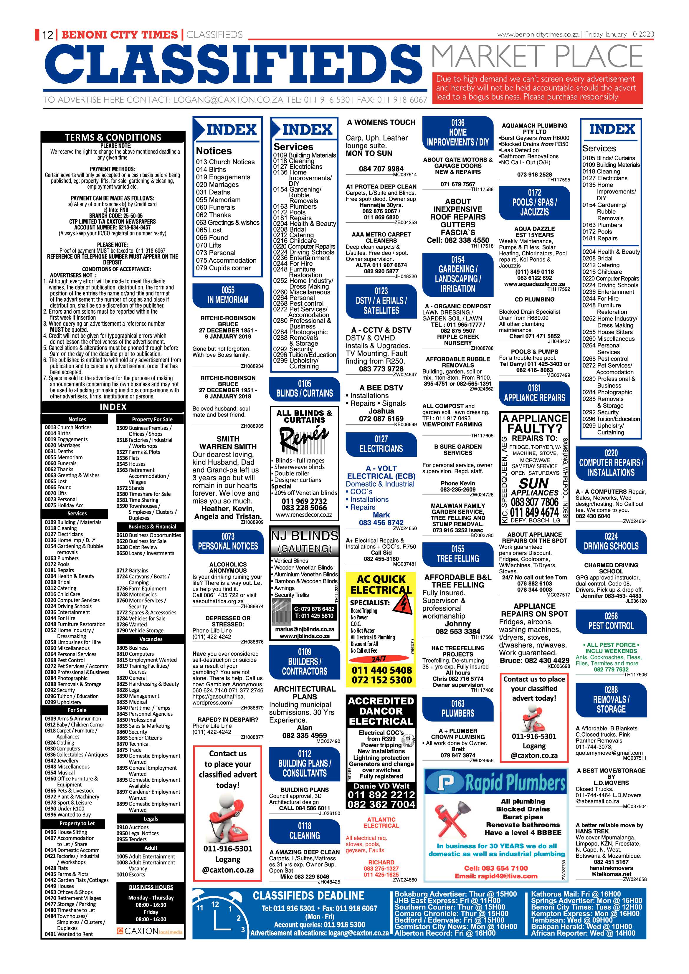 Benoni City Times 09 January 2020 page 12