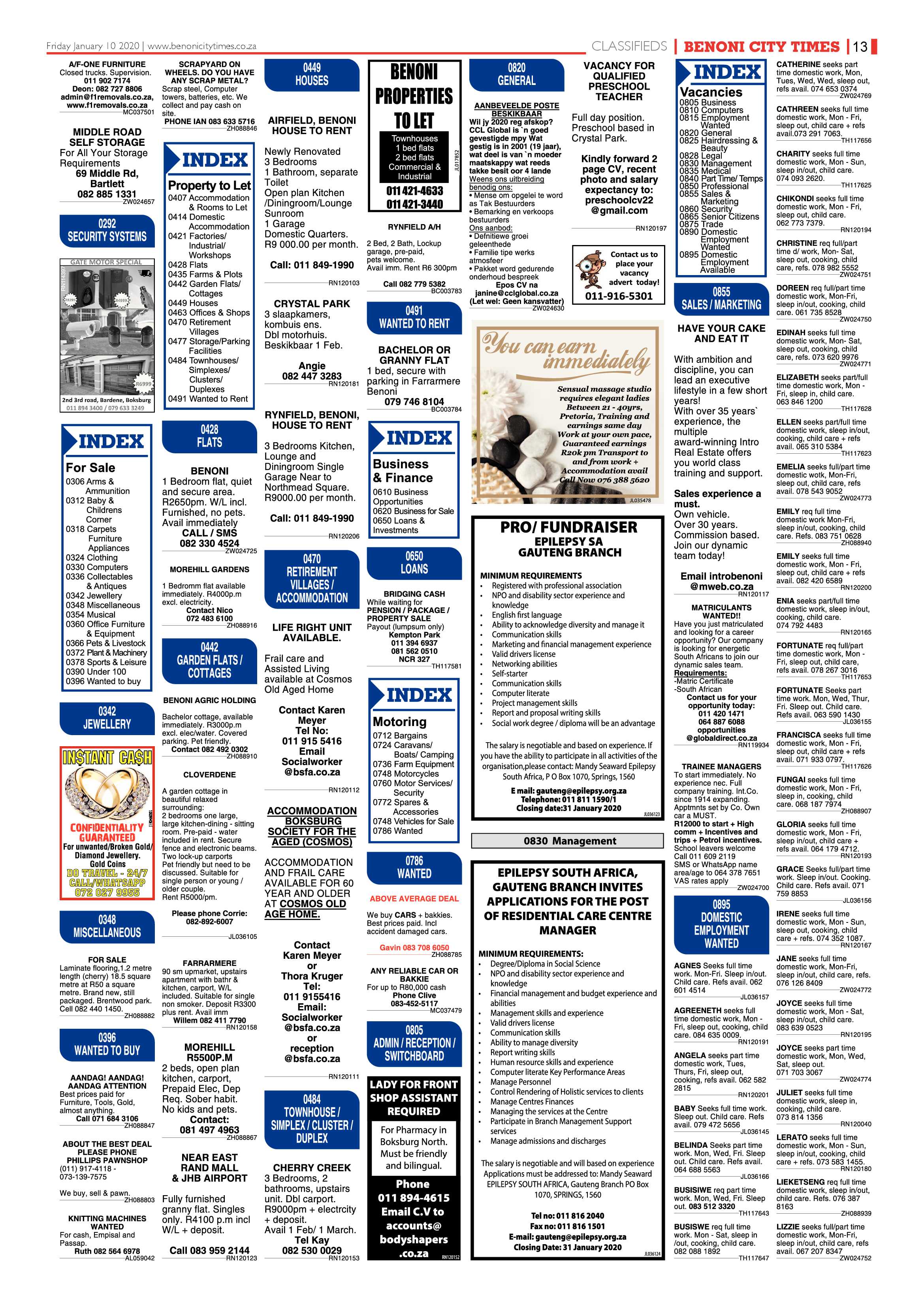 Benoni City Times 09 January 2020 page 13