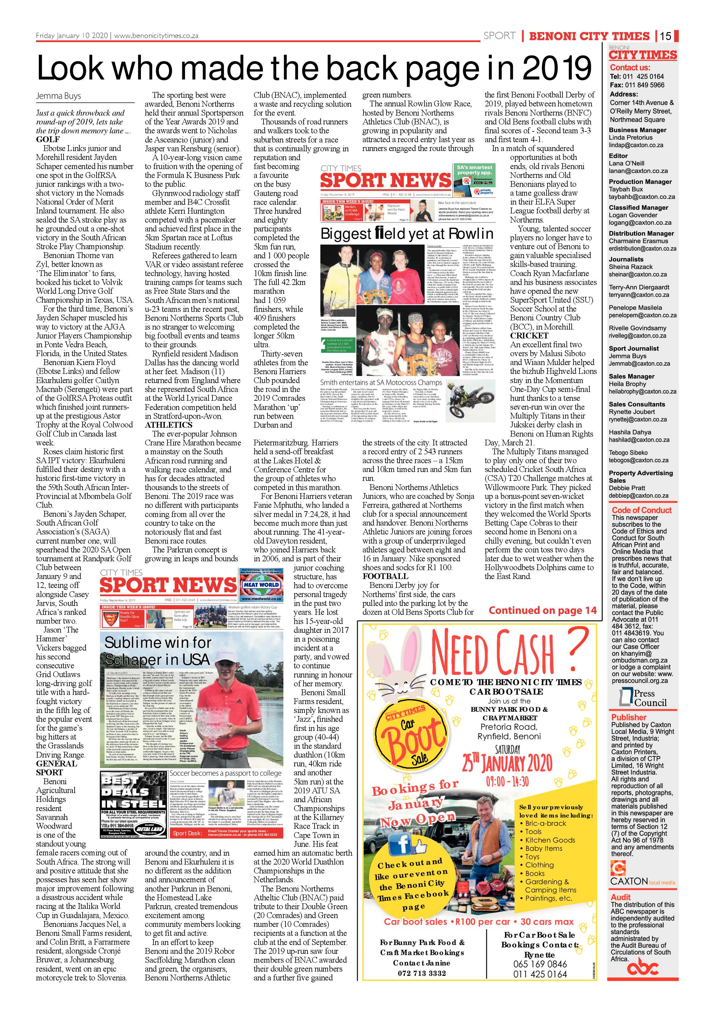 Benoni City Times 09 January 2020 page 15