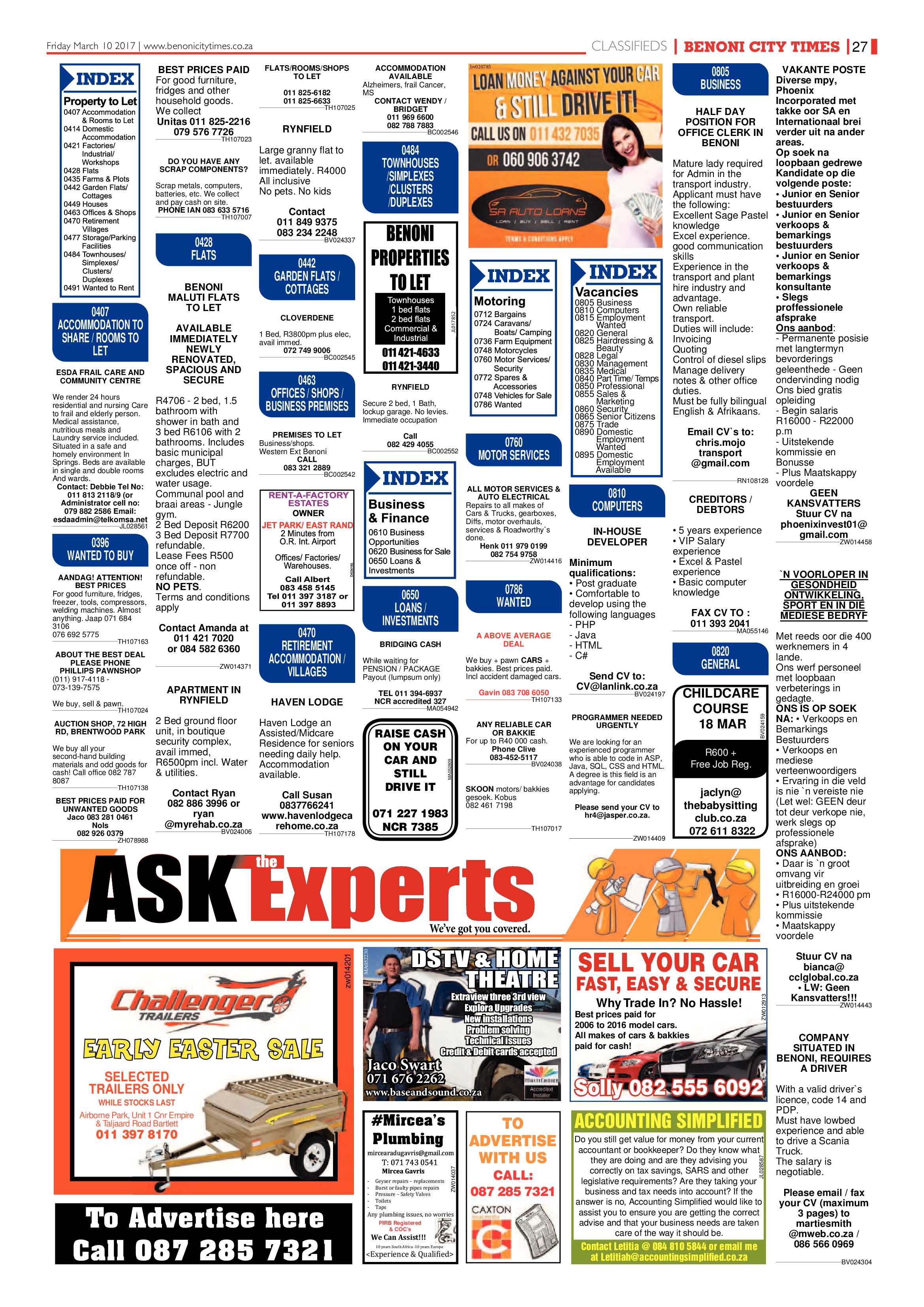 Benoni City Times 09 March 2017 page 27