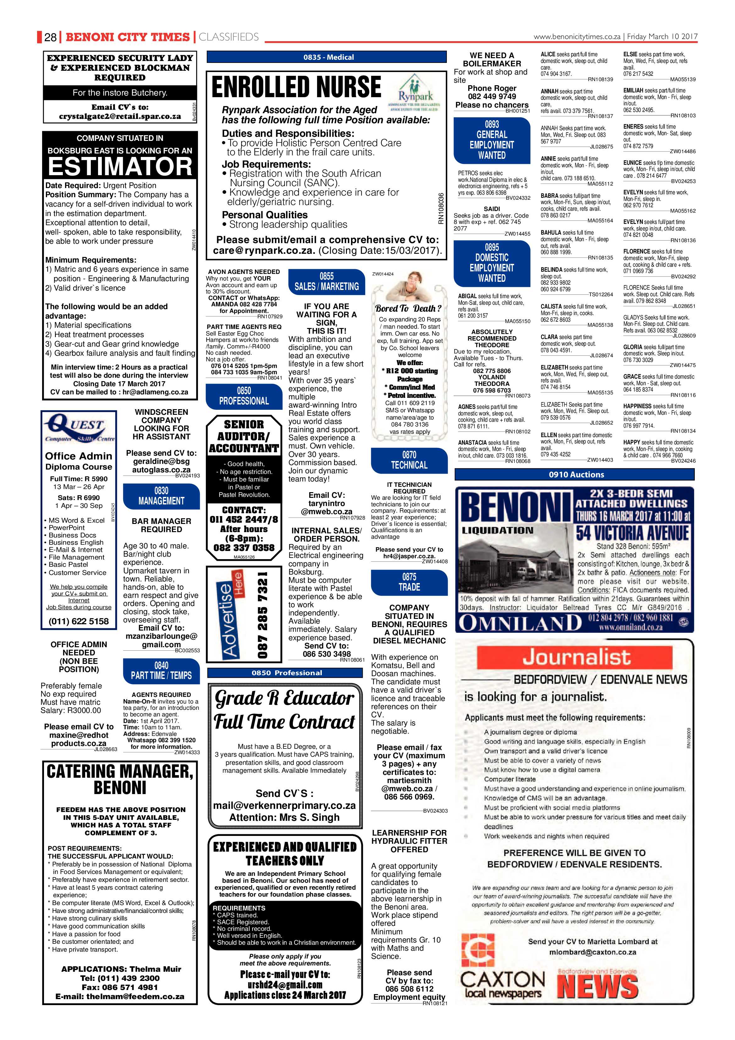 Benoni City Times 09 March 2017 page 28