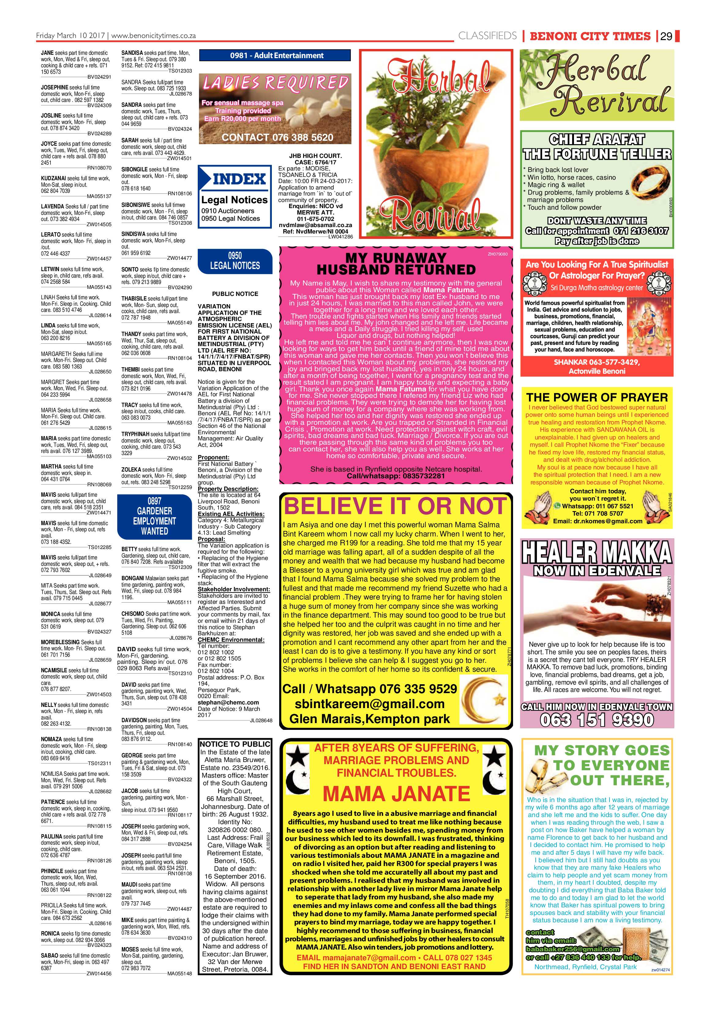 Benoni City Times 09 March 2017 page 29