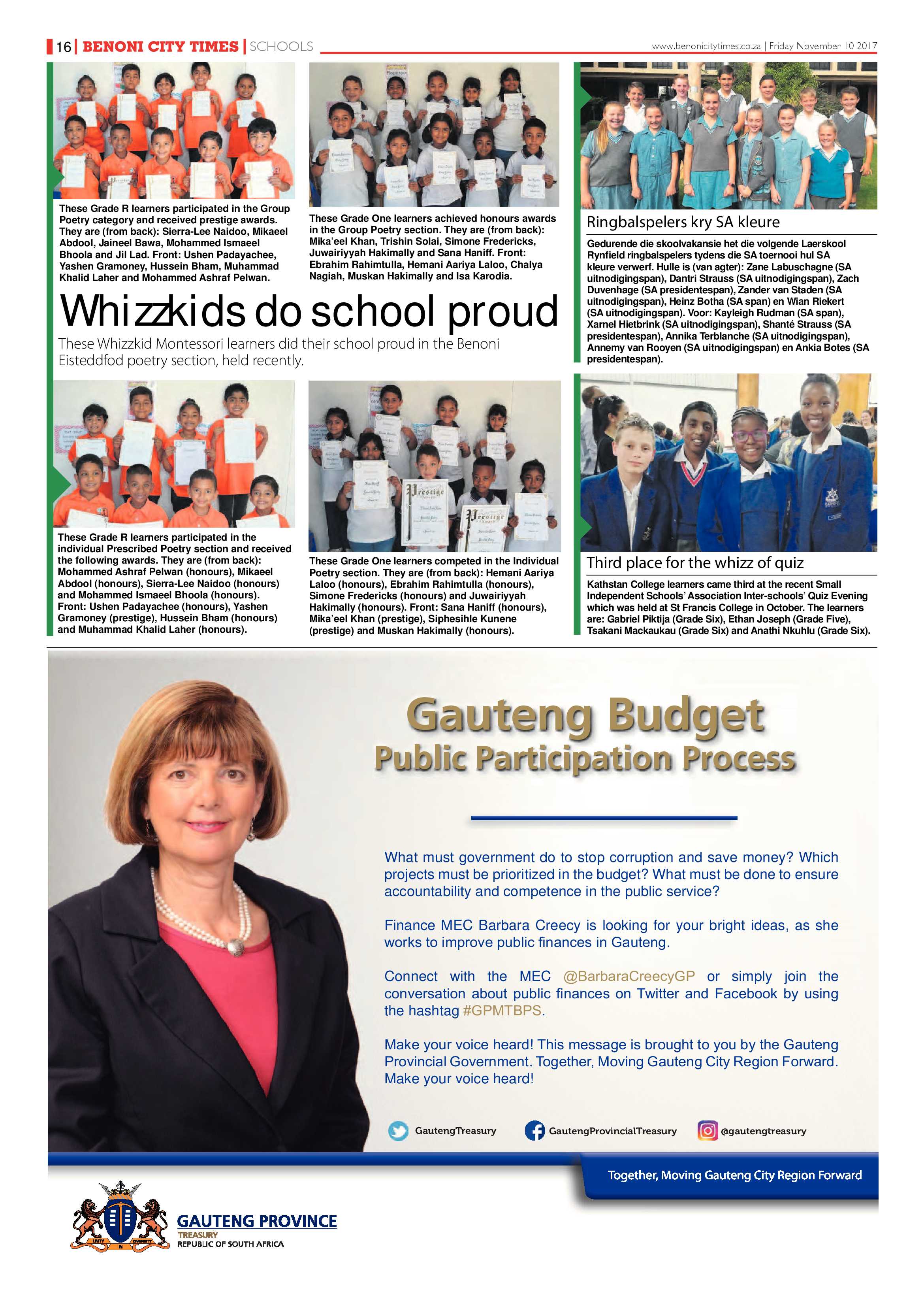 Benoni City Times 09 November 2017 page 16