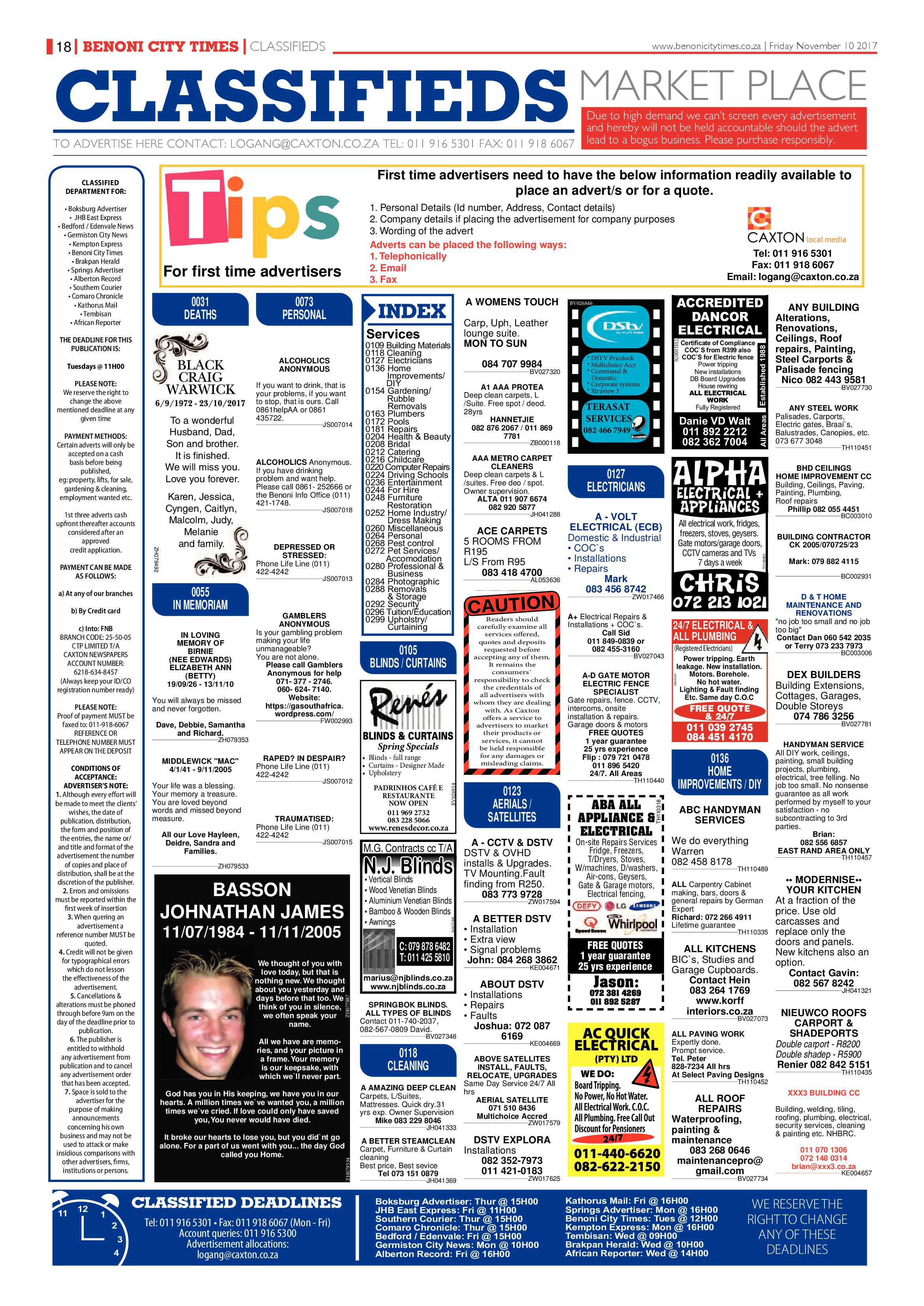 Benoni City Times 09 November 2017 page 18