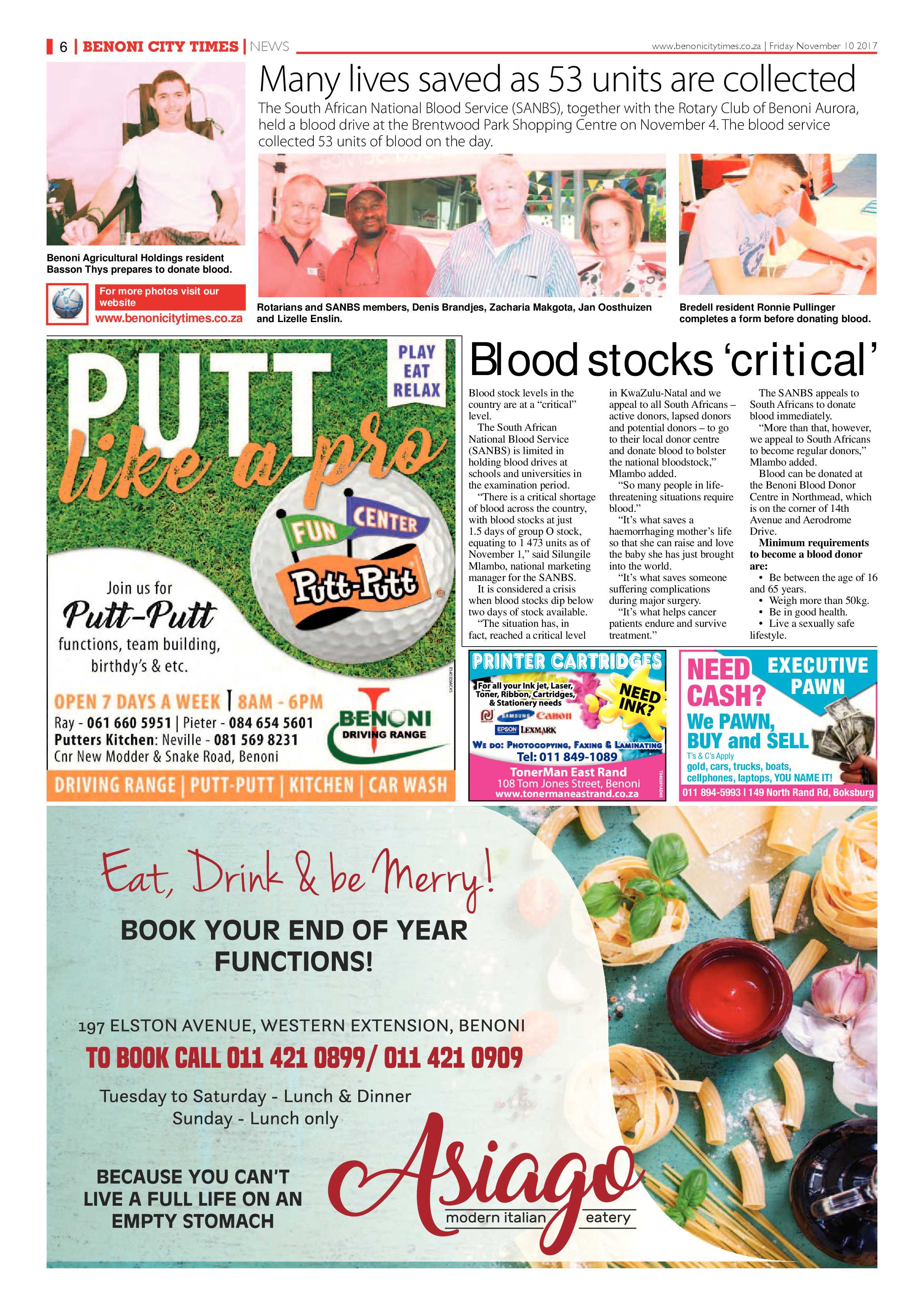 Benoni City Times 09 November 2017 page 6