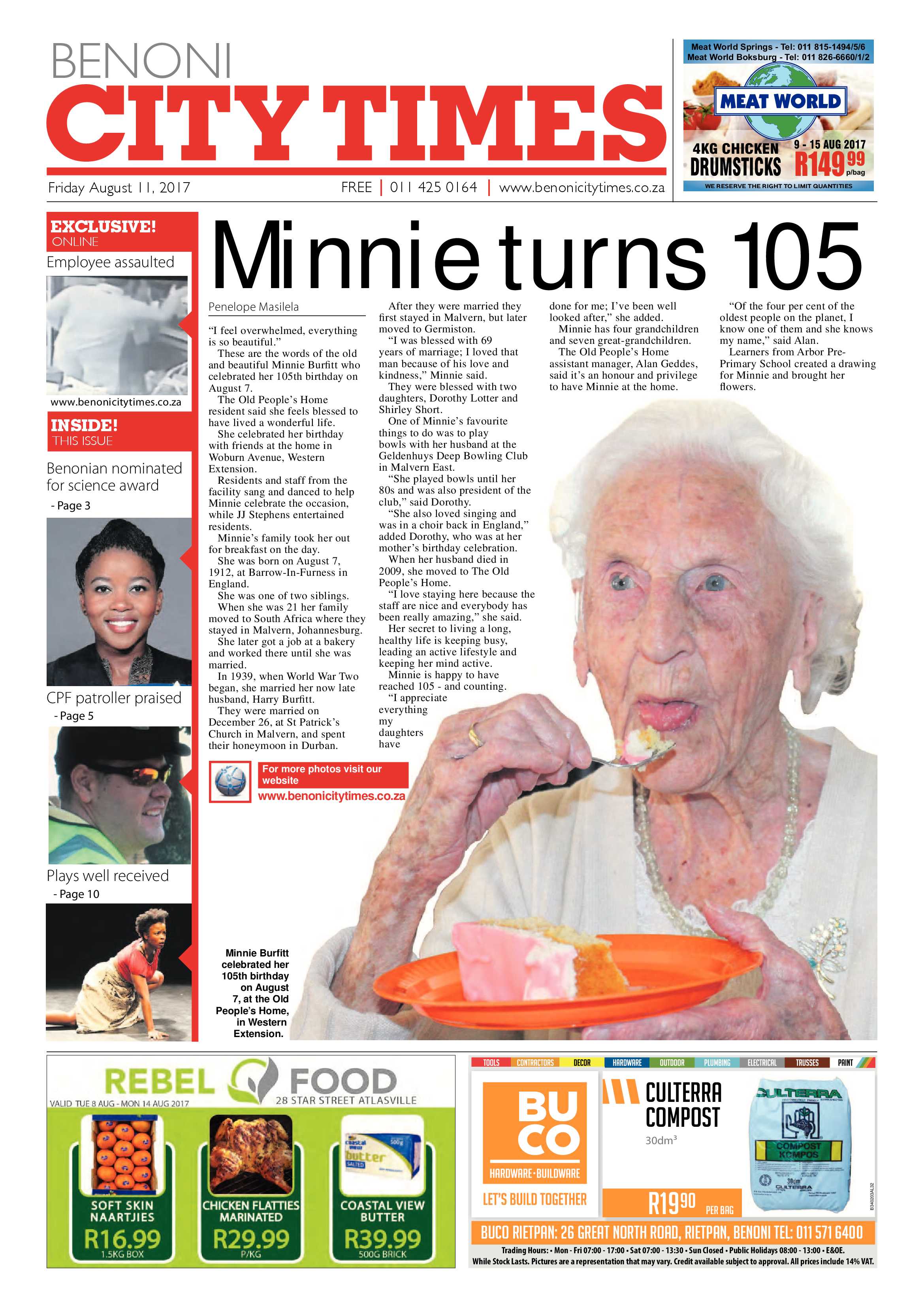 Benoni City Times 10 August 2017 page 1