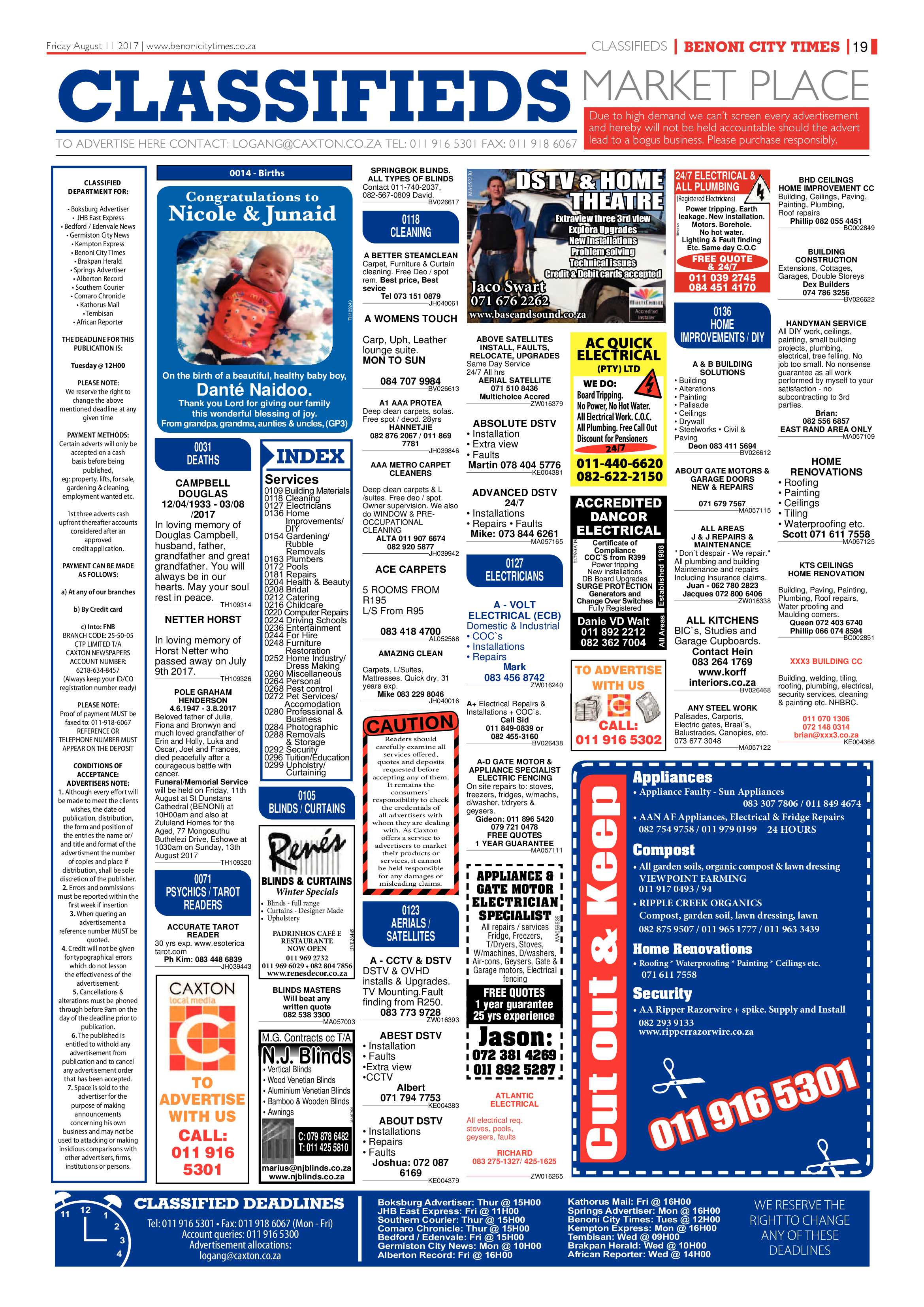 Benoni City Times 10 August 2017 page 19