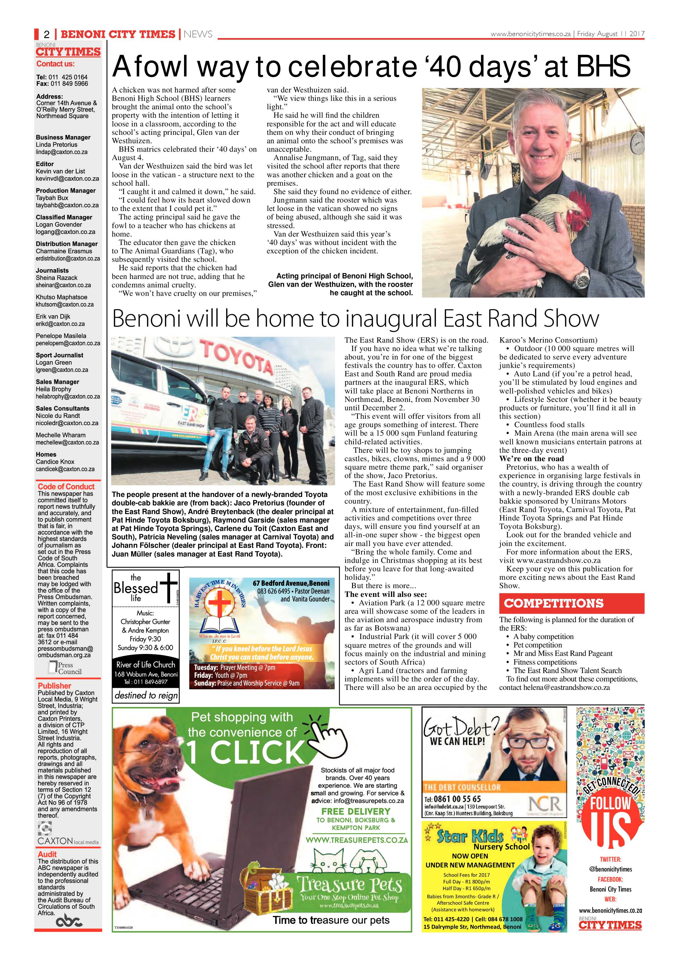 Benoni City Times 10 August 2017 page 2