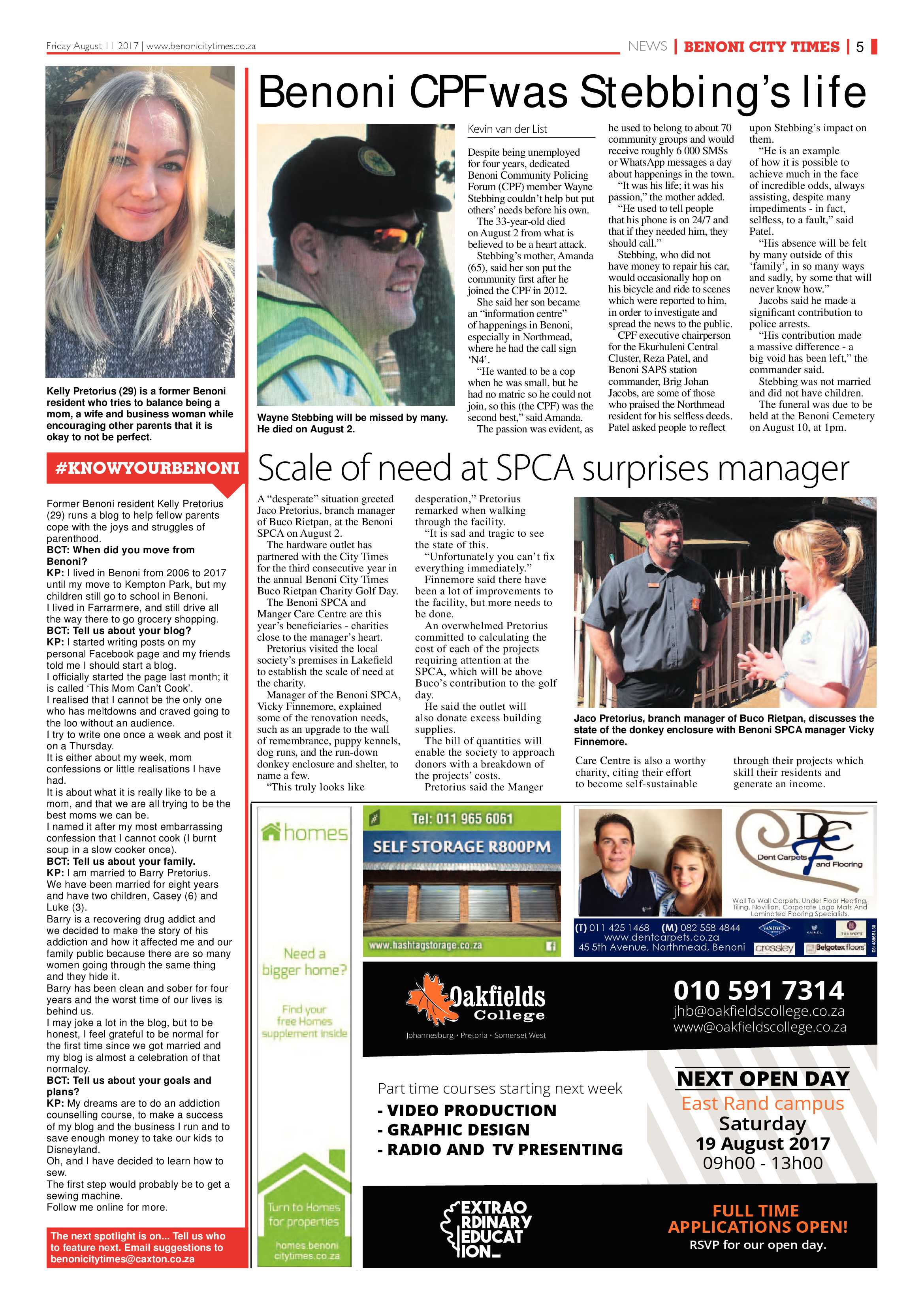 Benoni City Times 10 August 2017 page 5