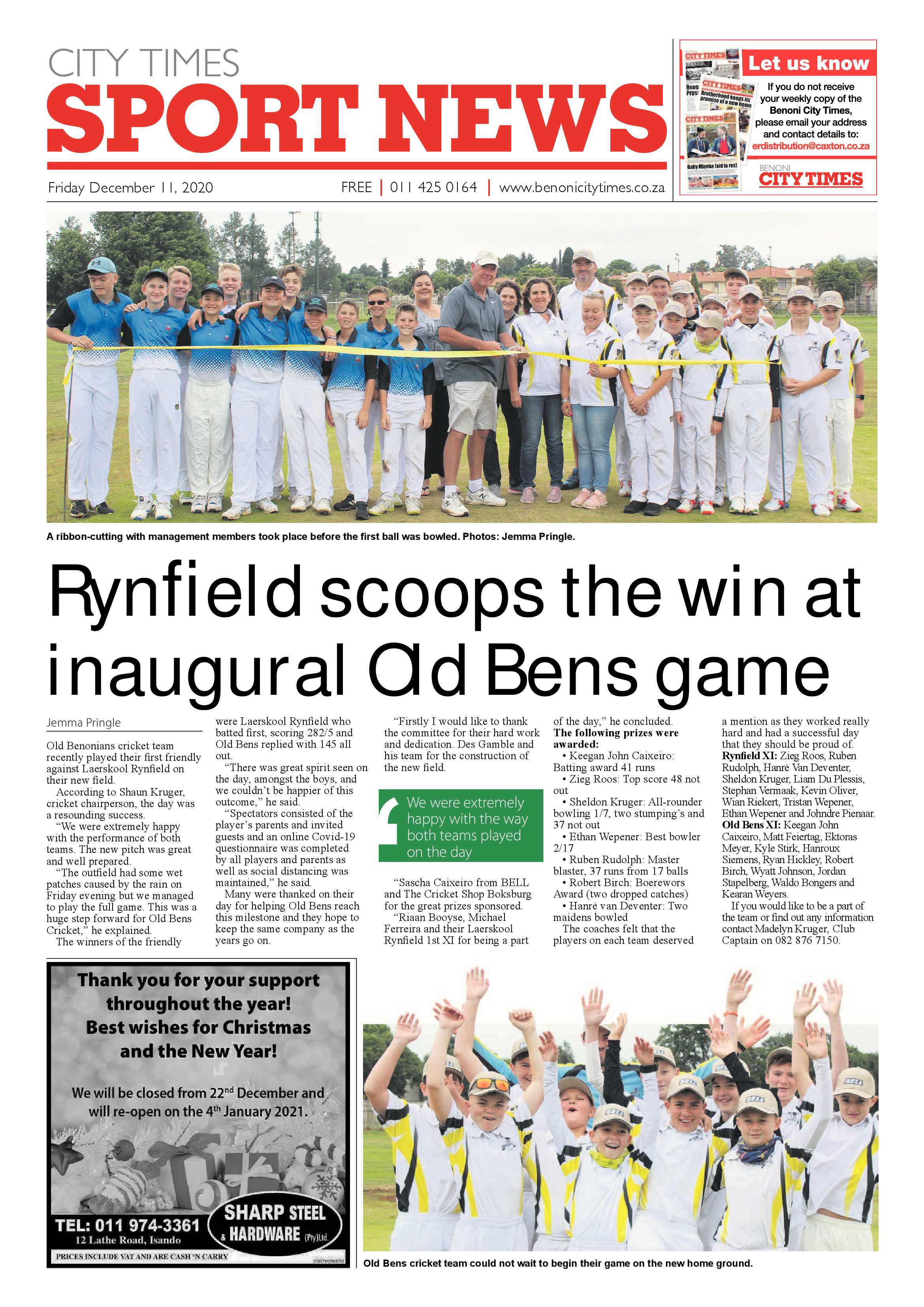 Benoni City Times 10 December 2020 page 16