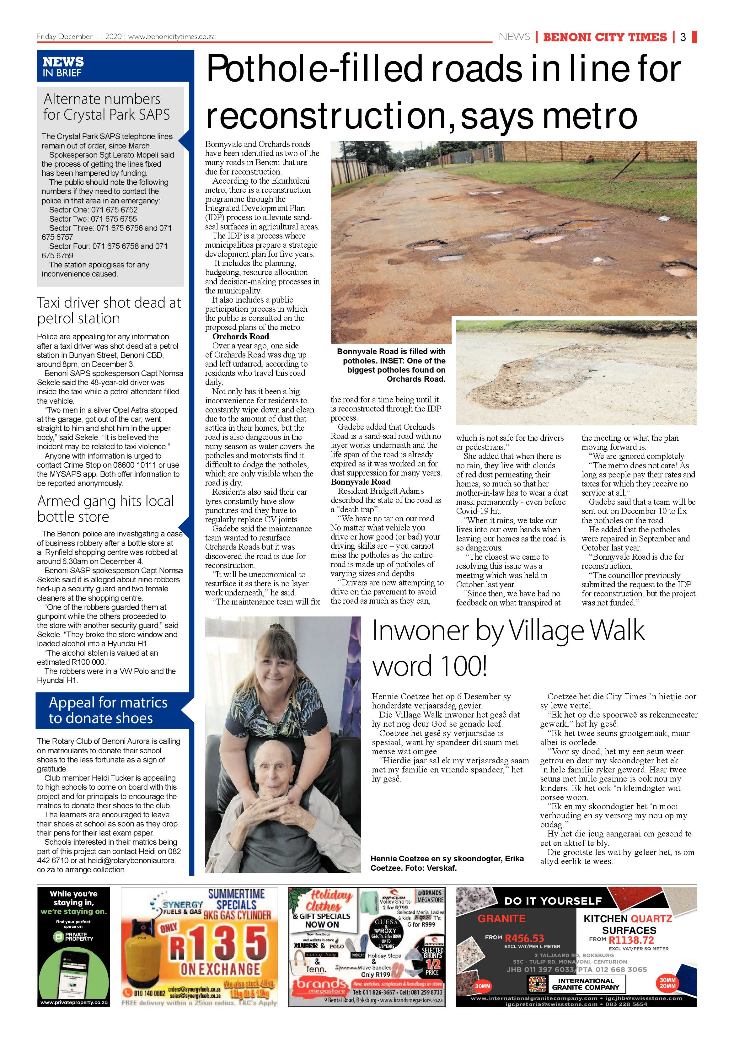 Benoni City Times 10 December 2020 page 3