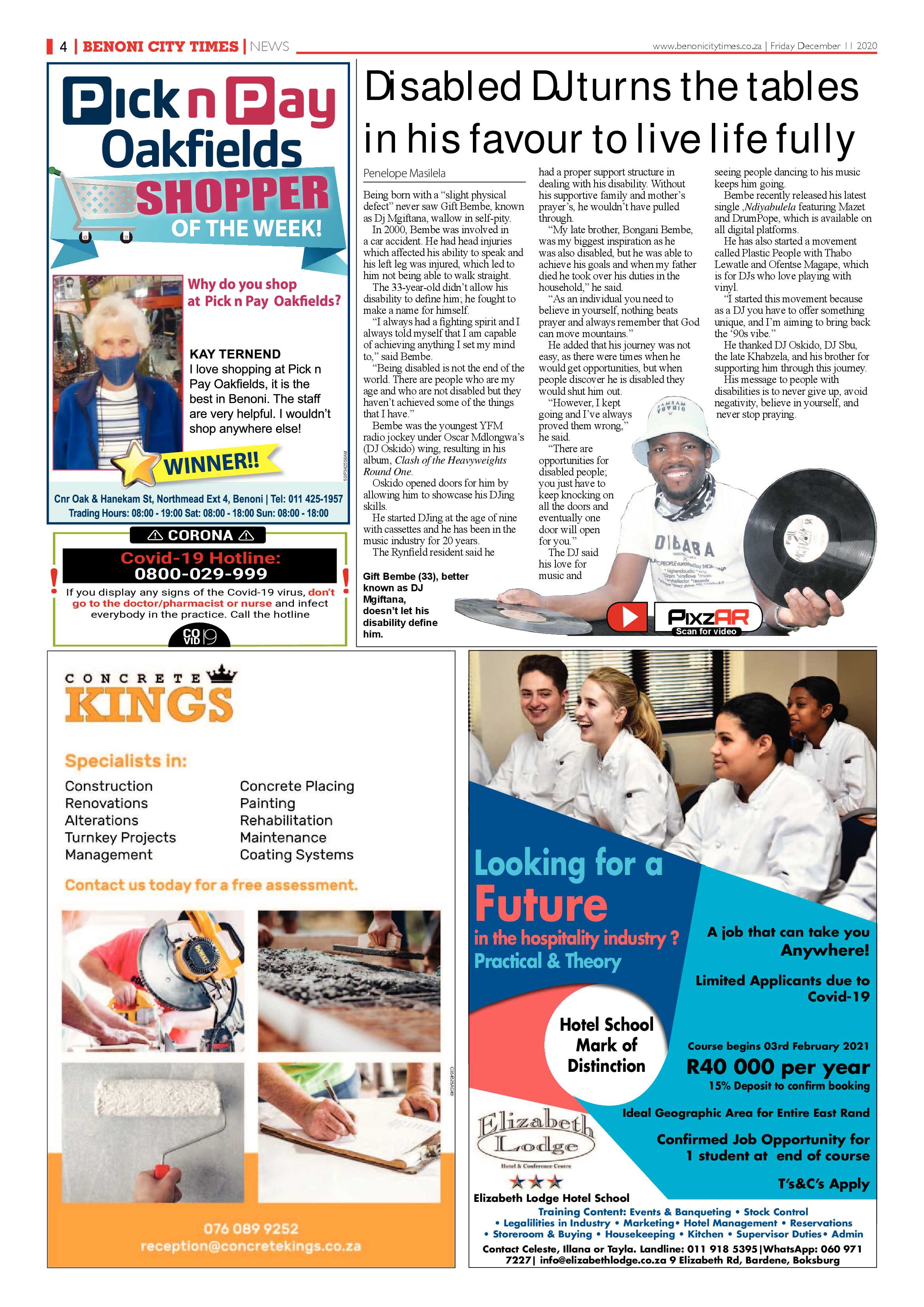 Benoni City Times 10 December 2020 page 4