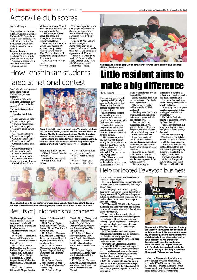 Benoni City Times 10 December 2021 page 10