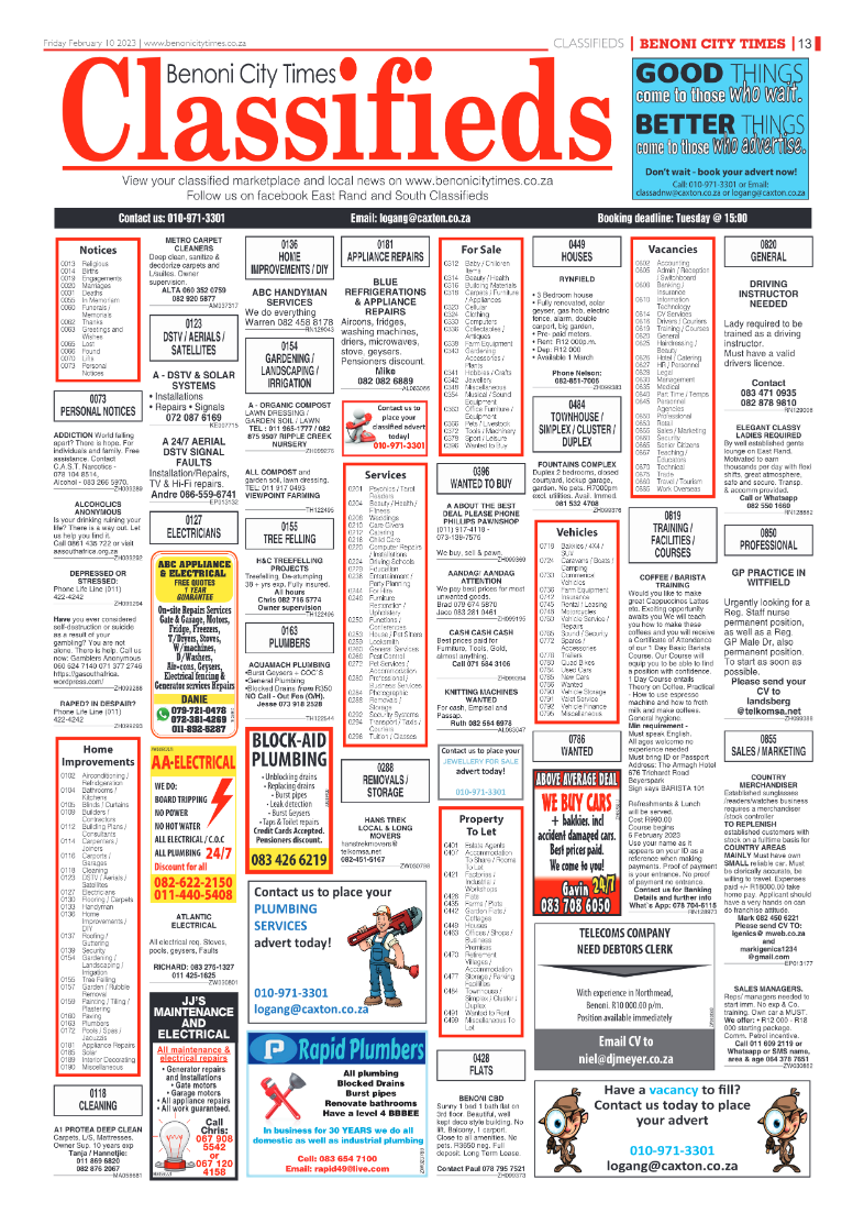 Benoni City Times 10 February 2023 page 13