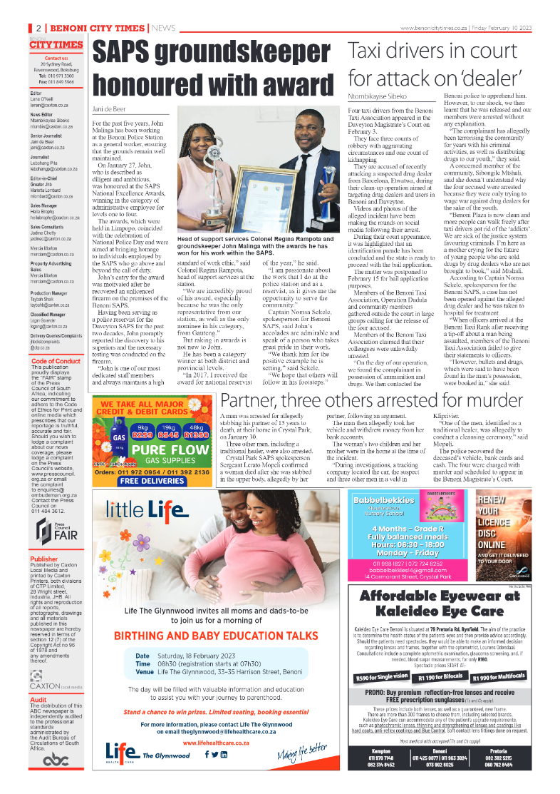 Benoni City Times 10 February 2023 page 2