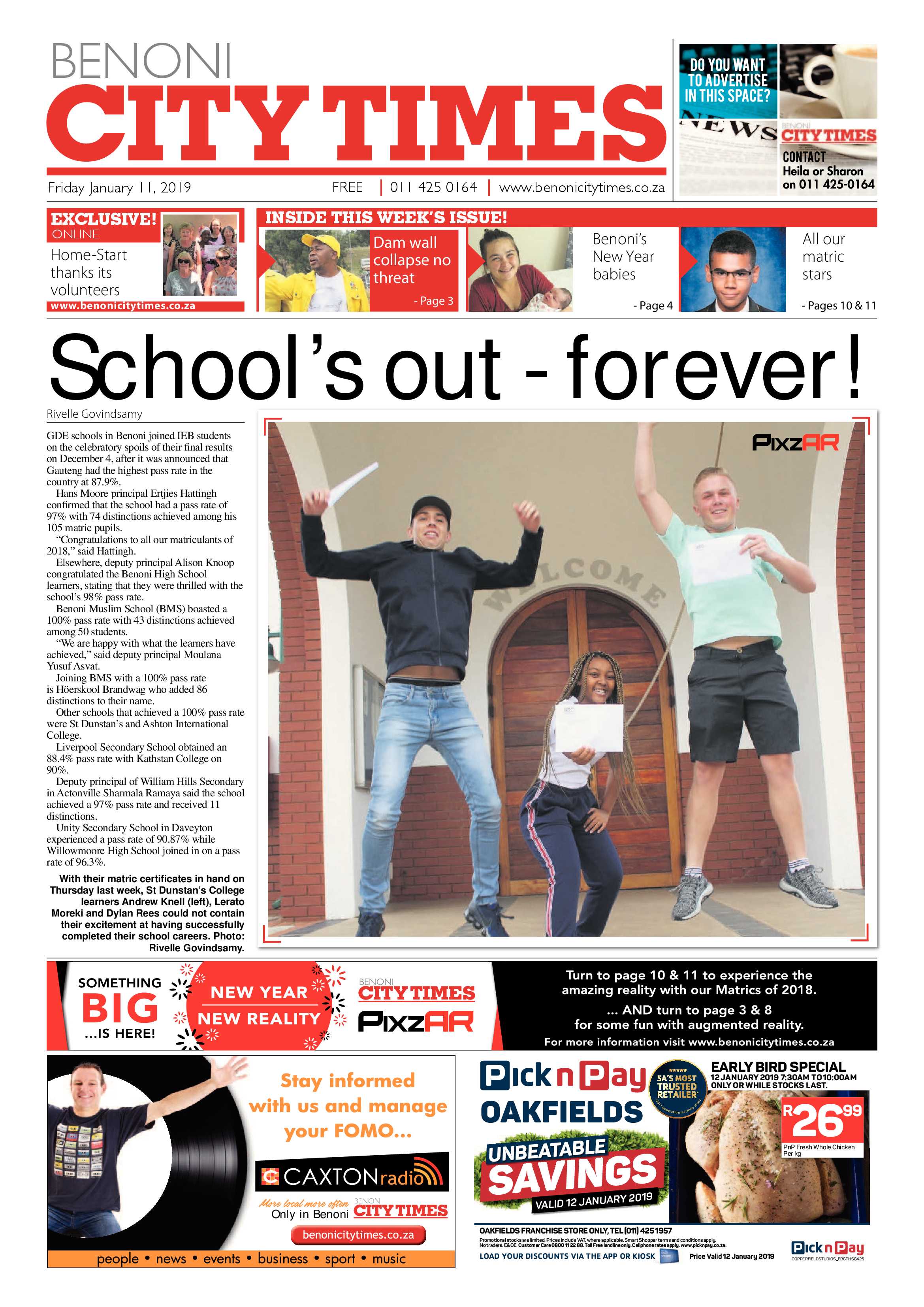 Benoni City Times 10 January 2019 page 1