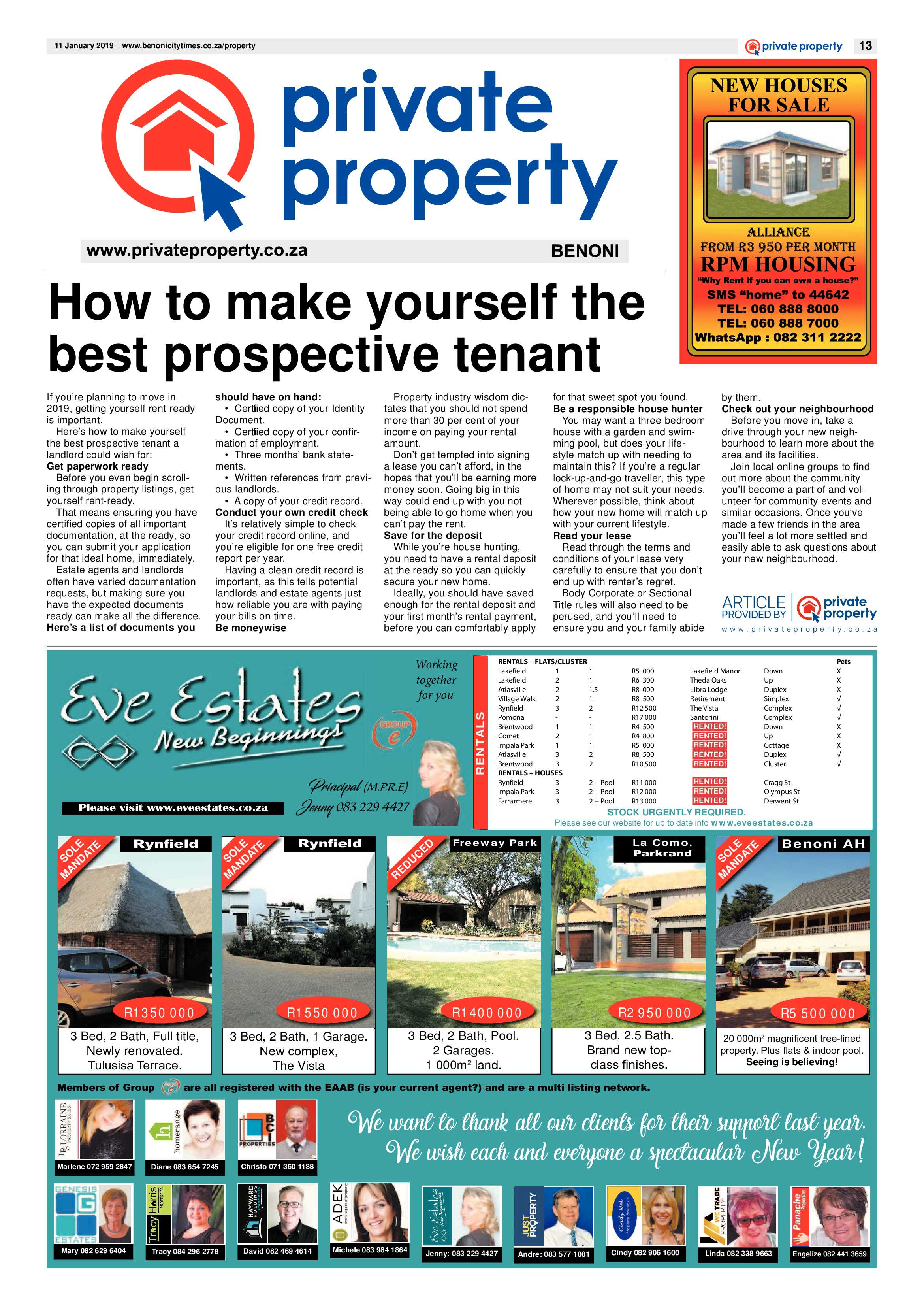 Benoni City Times 10 January 2019 page 13