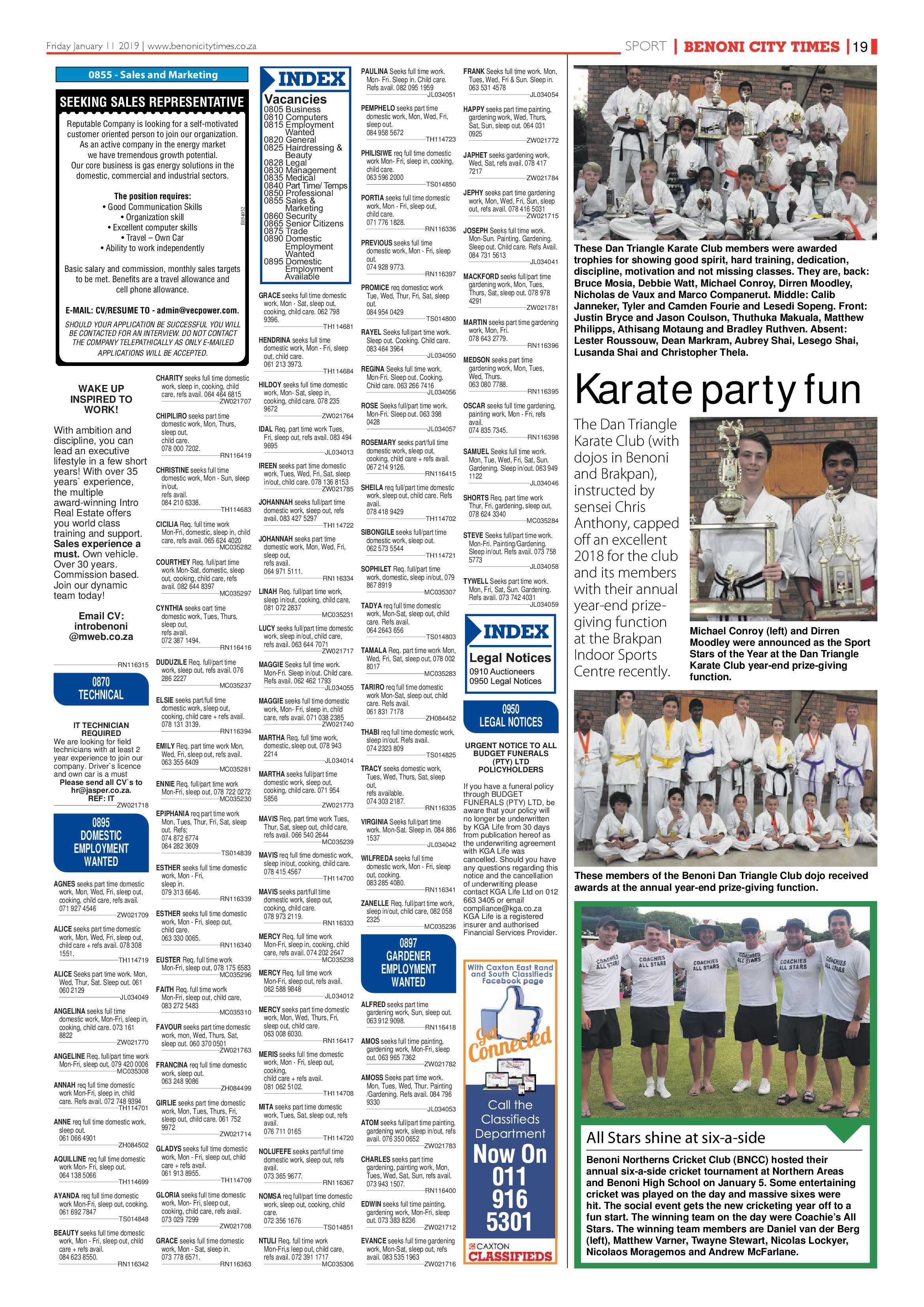 Benoni City Times 10 January 2019 page 19