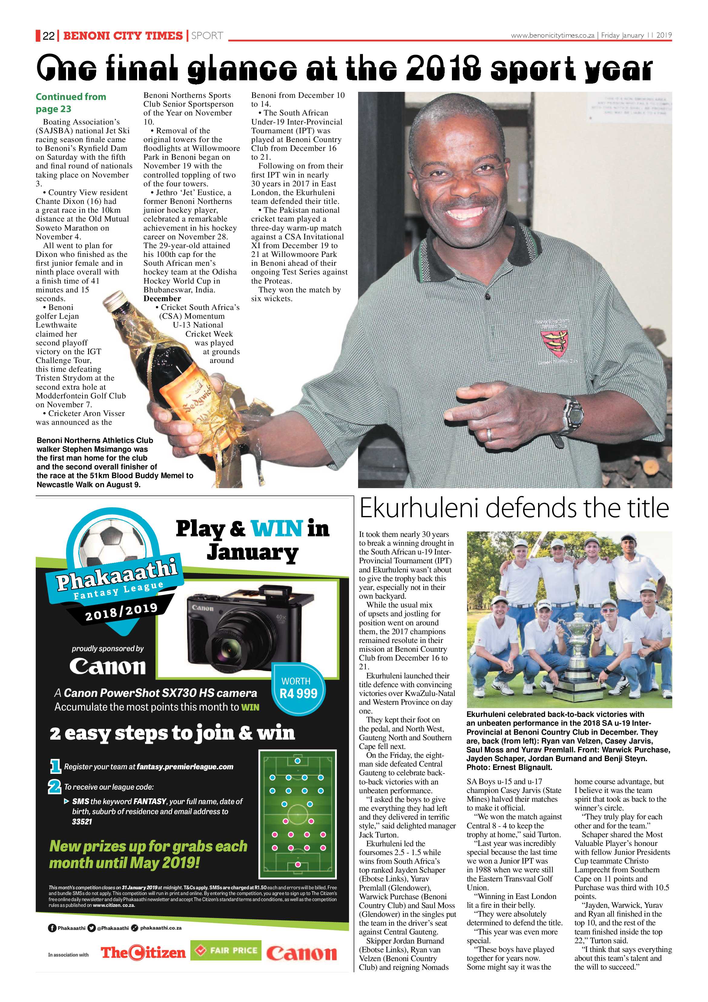 Benoni City Times 10 January 2019 page 22