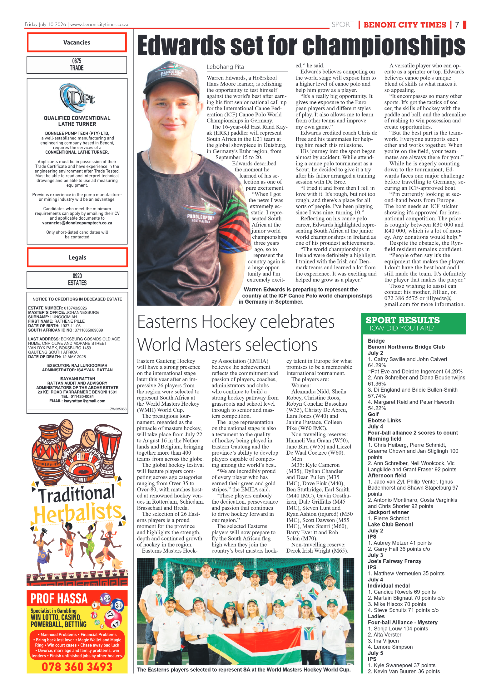 Benoni City Times 10 July 2026 page 9
