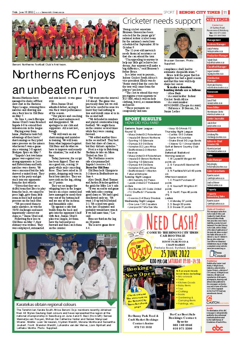 Benoni City Times 10 June 2022 page 11