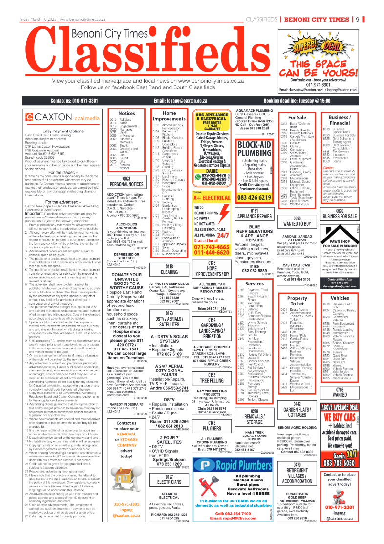 Benoni City Times 10 March 2023 page 9