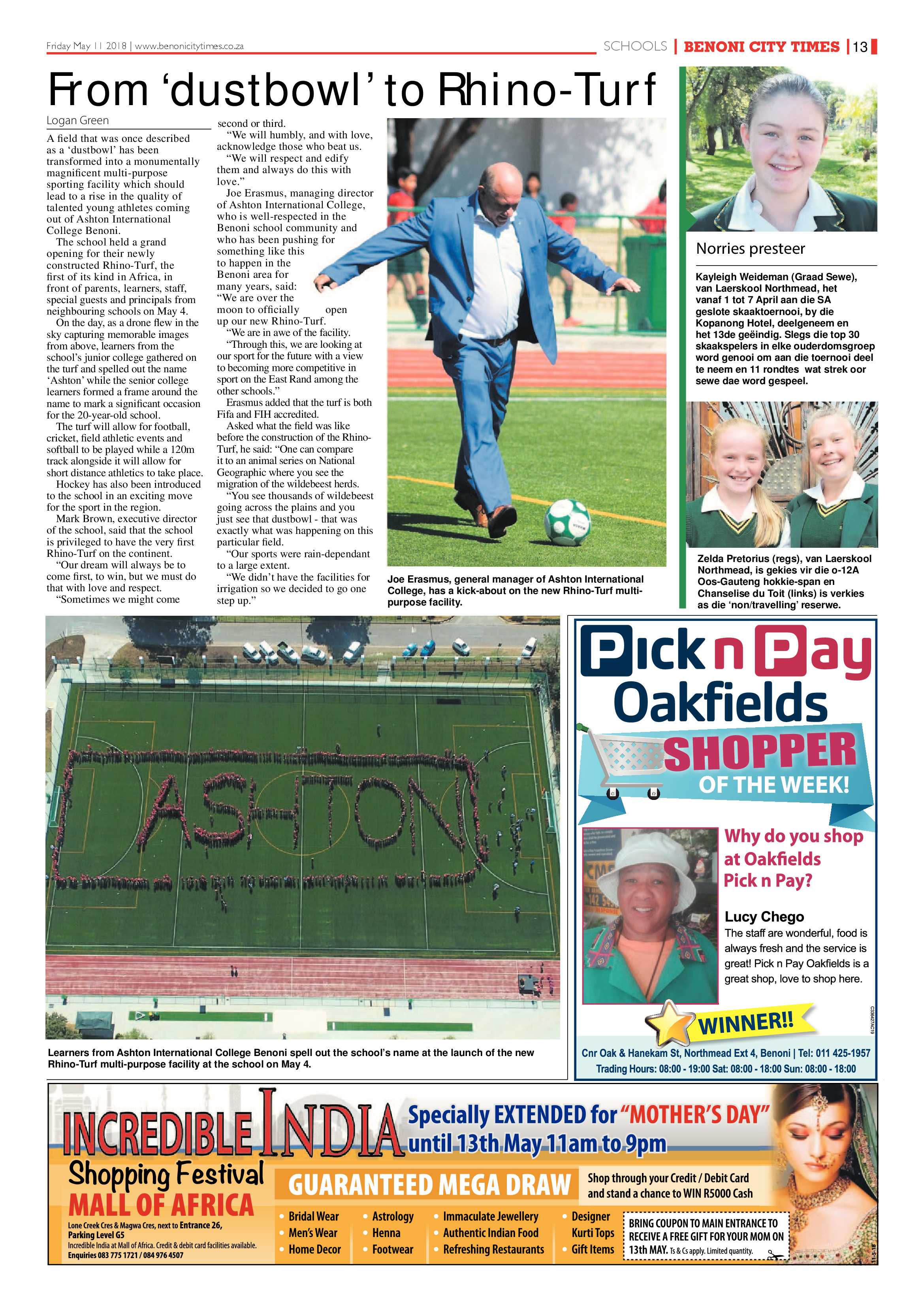 Benoni City Times 10 May 2018 page 13