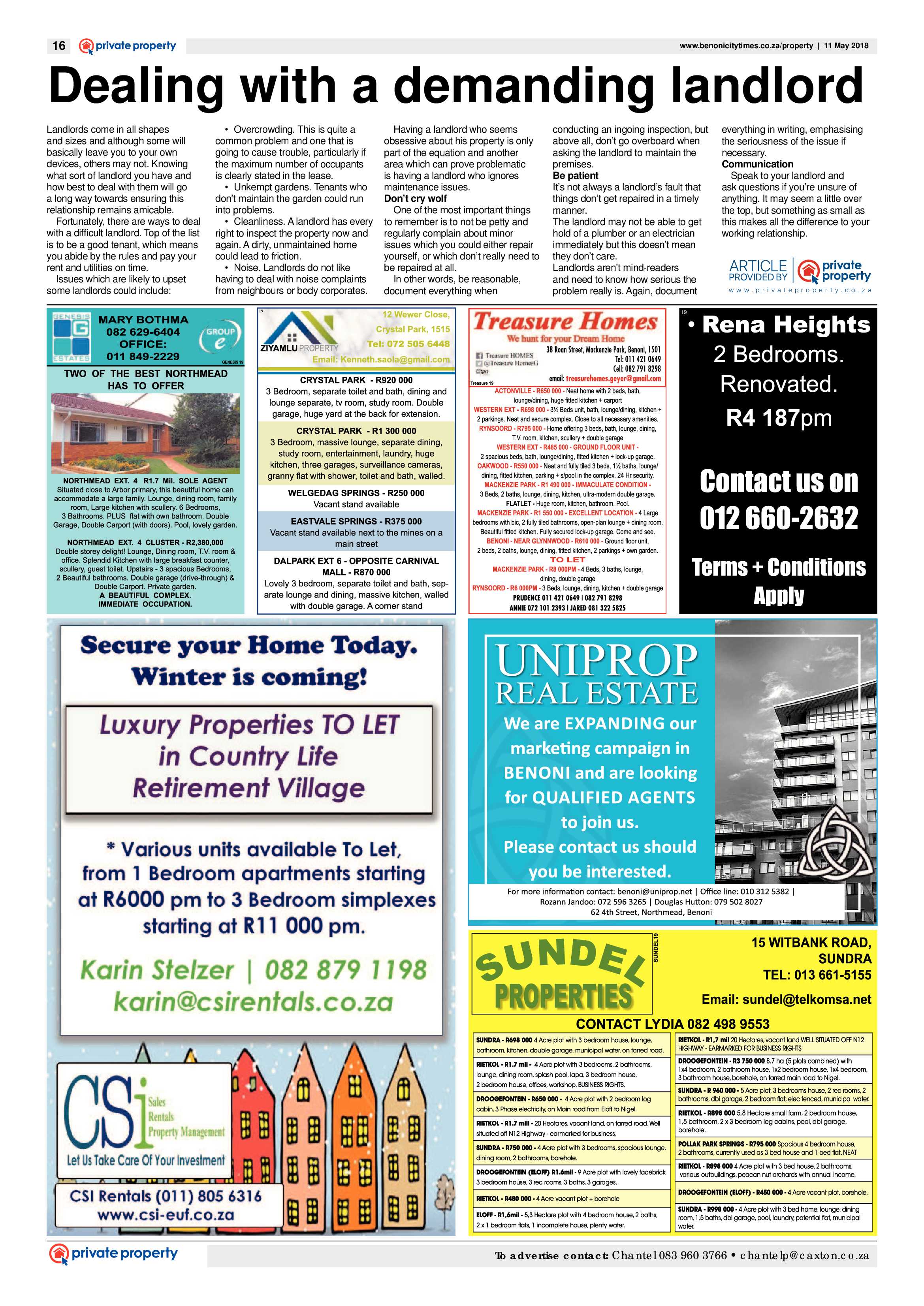 Benoni City Times 10 May 2018 page 16