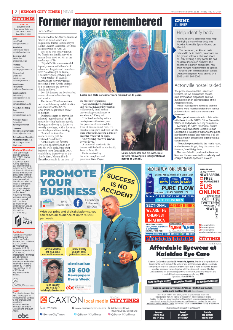 Benoni City Times 10 May 2024 page 2