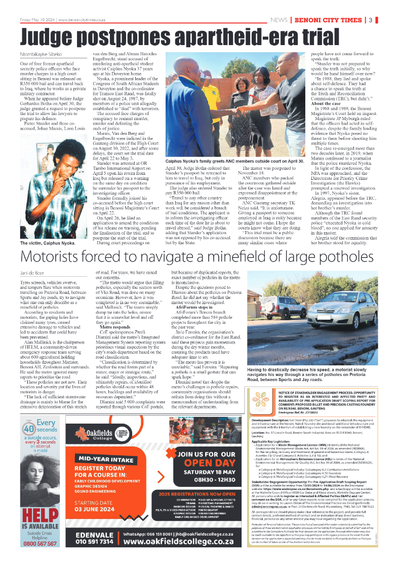 Benoni City Times 10 May 2024 page 3