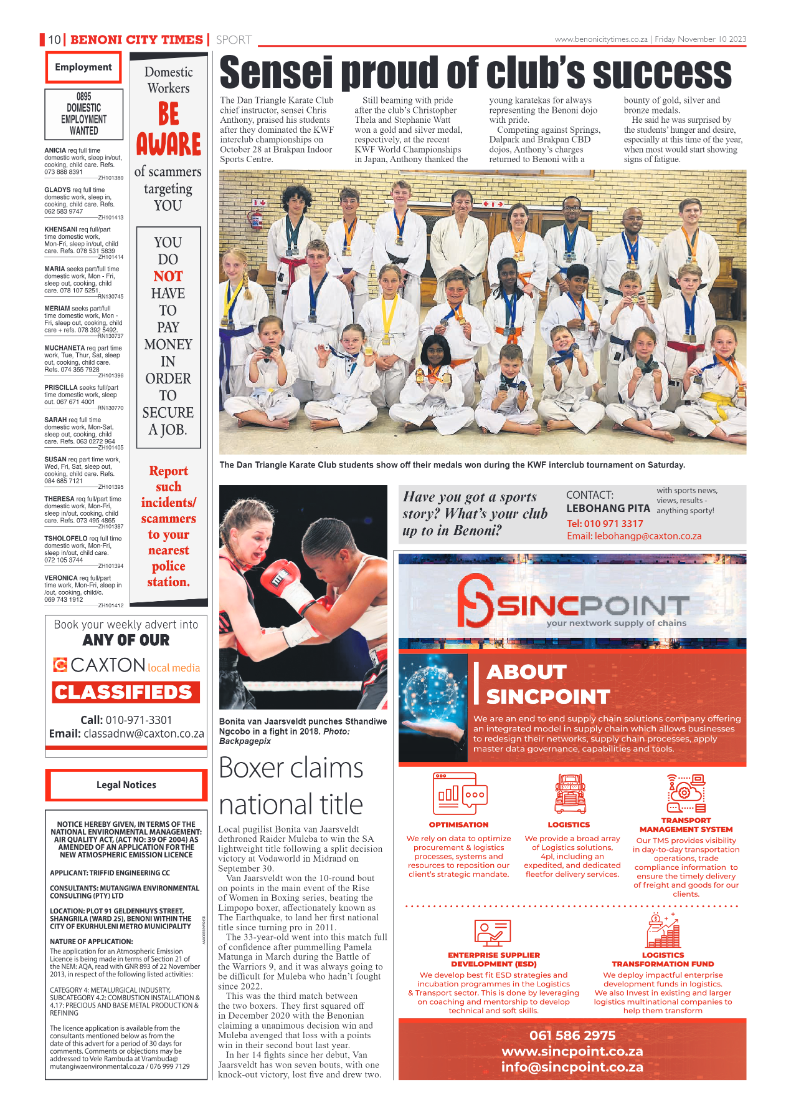 Benoni City Times 10 November 2023 page 10