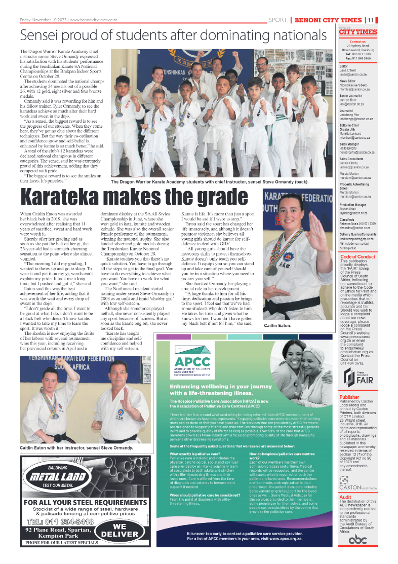 Benoni City Times 10 November 2023 page 11