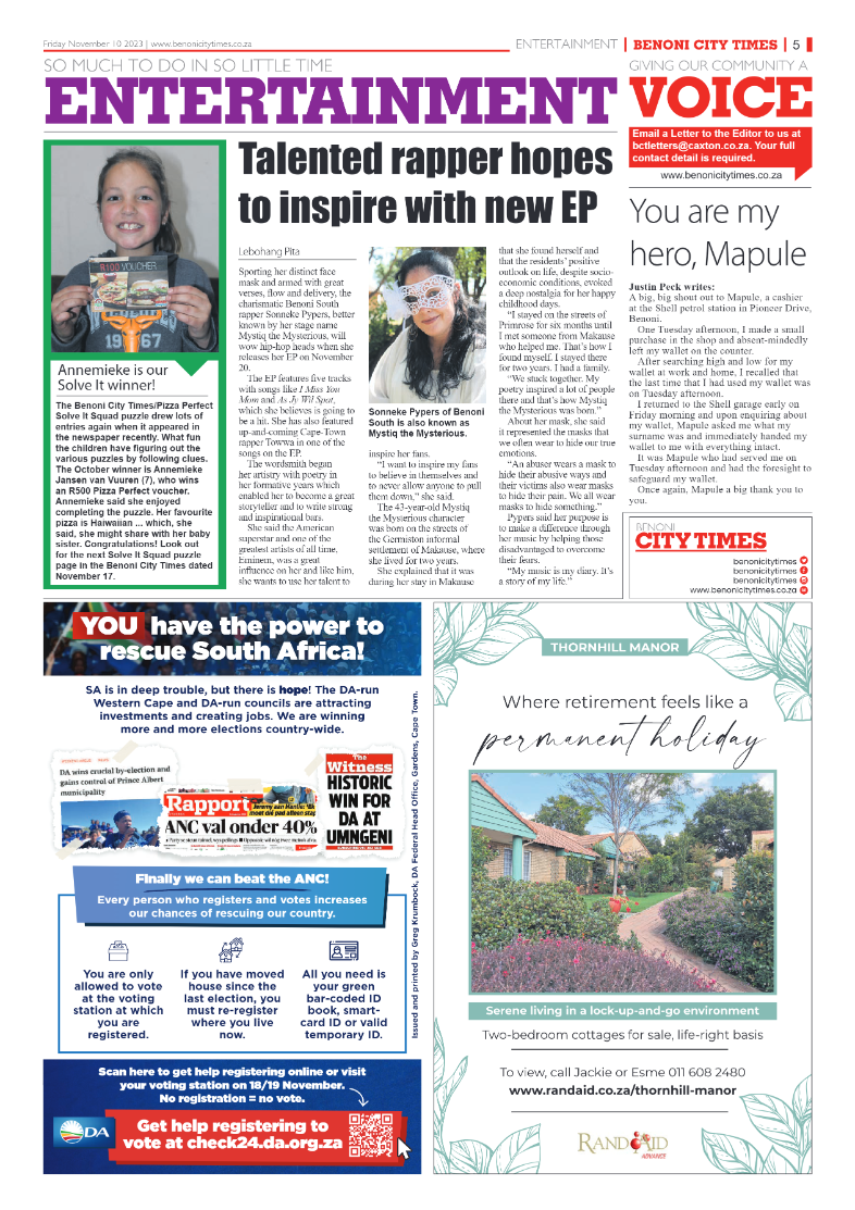 Benoni City Times 10 November 2023 page 5
