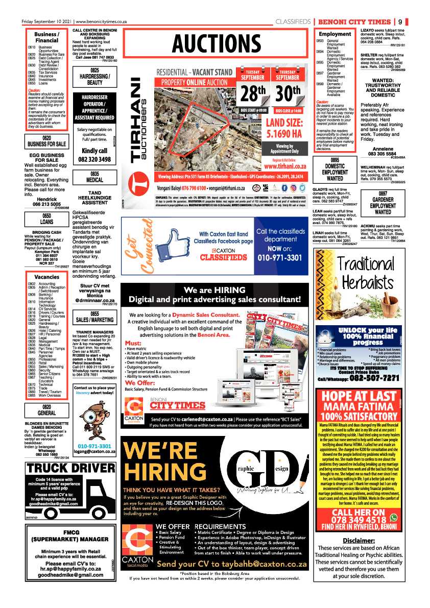 Benoni City Times 10 September 2021 page 21