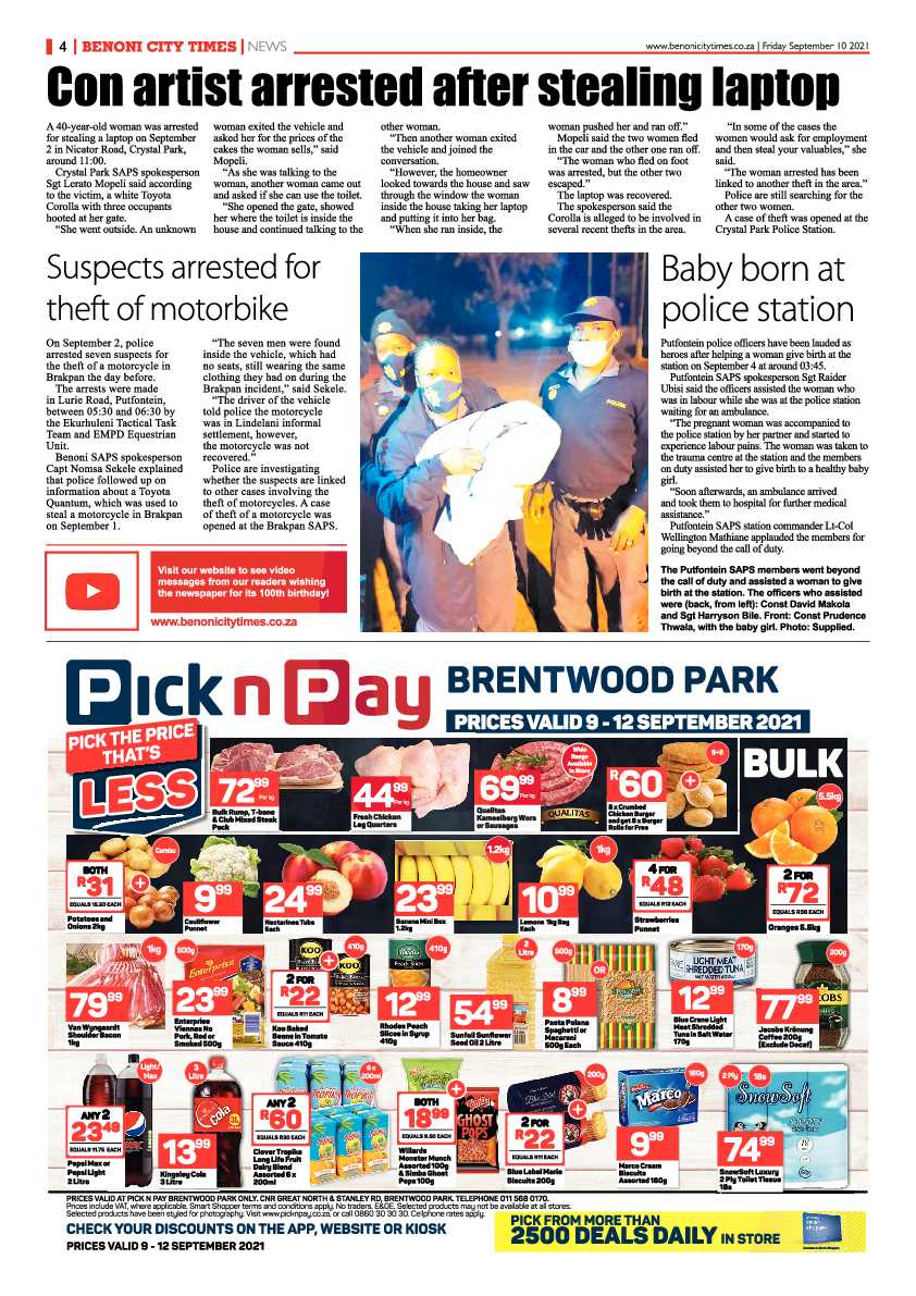 Benoni City Times 10 September 2021 page 4