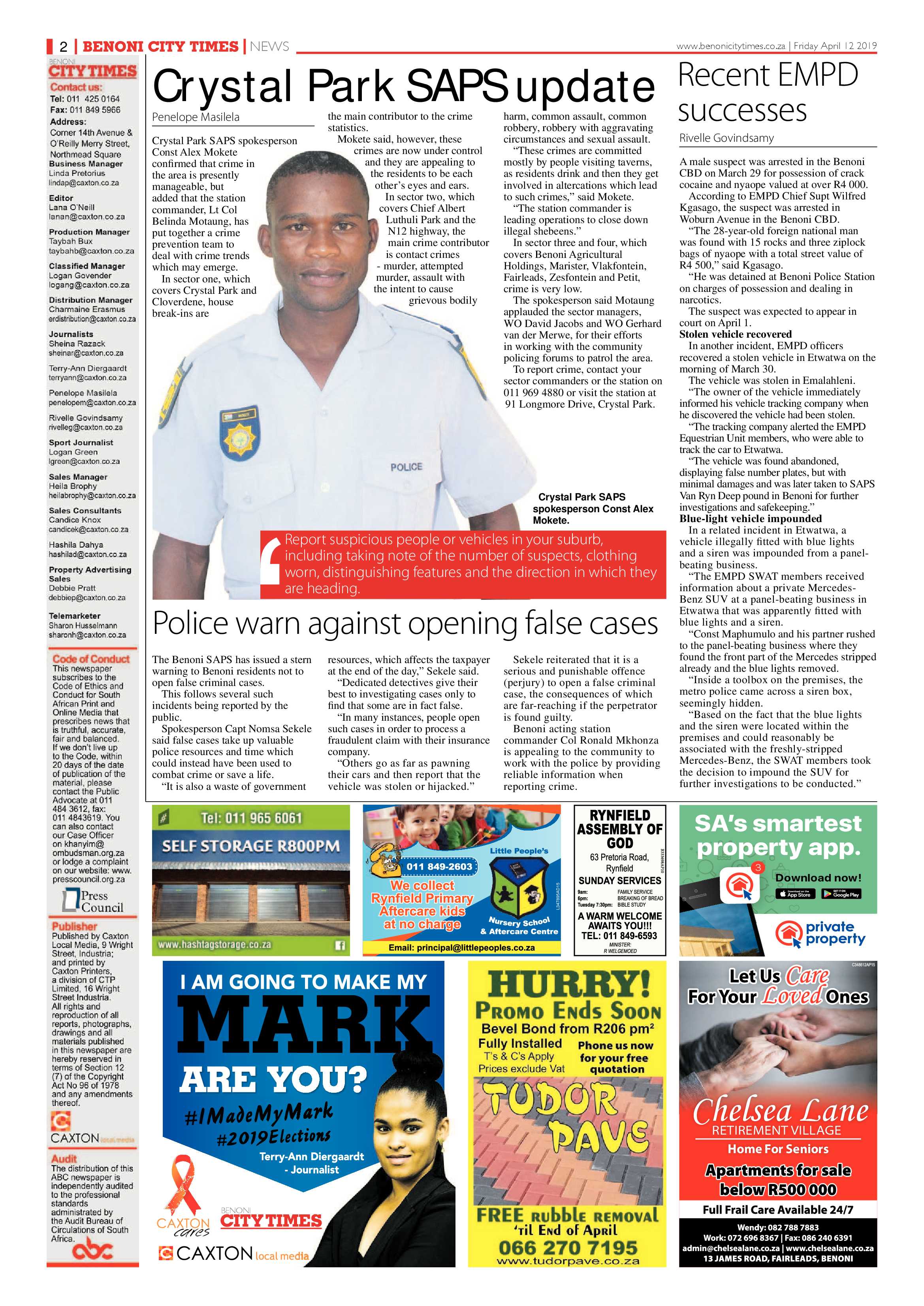 Benoni City Times 11 April 2019 page 2