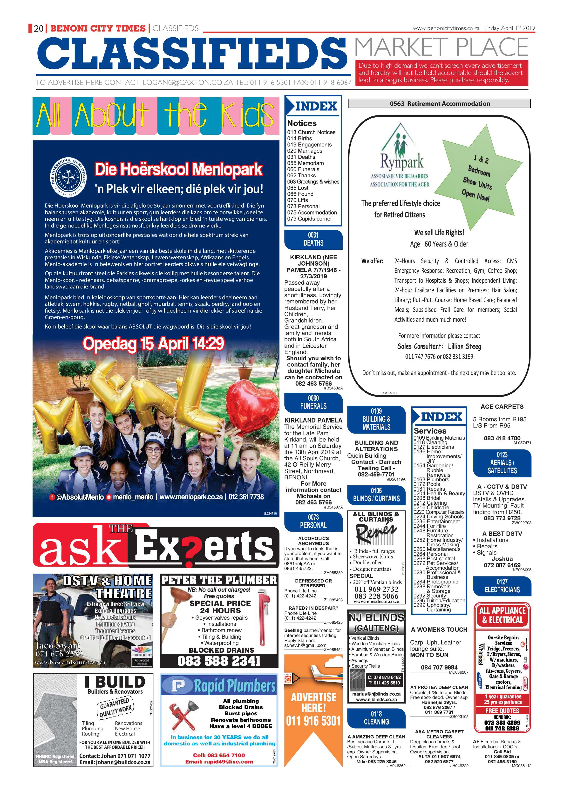 Benoni City Times 11 April 2019 page 20