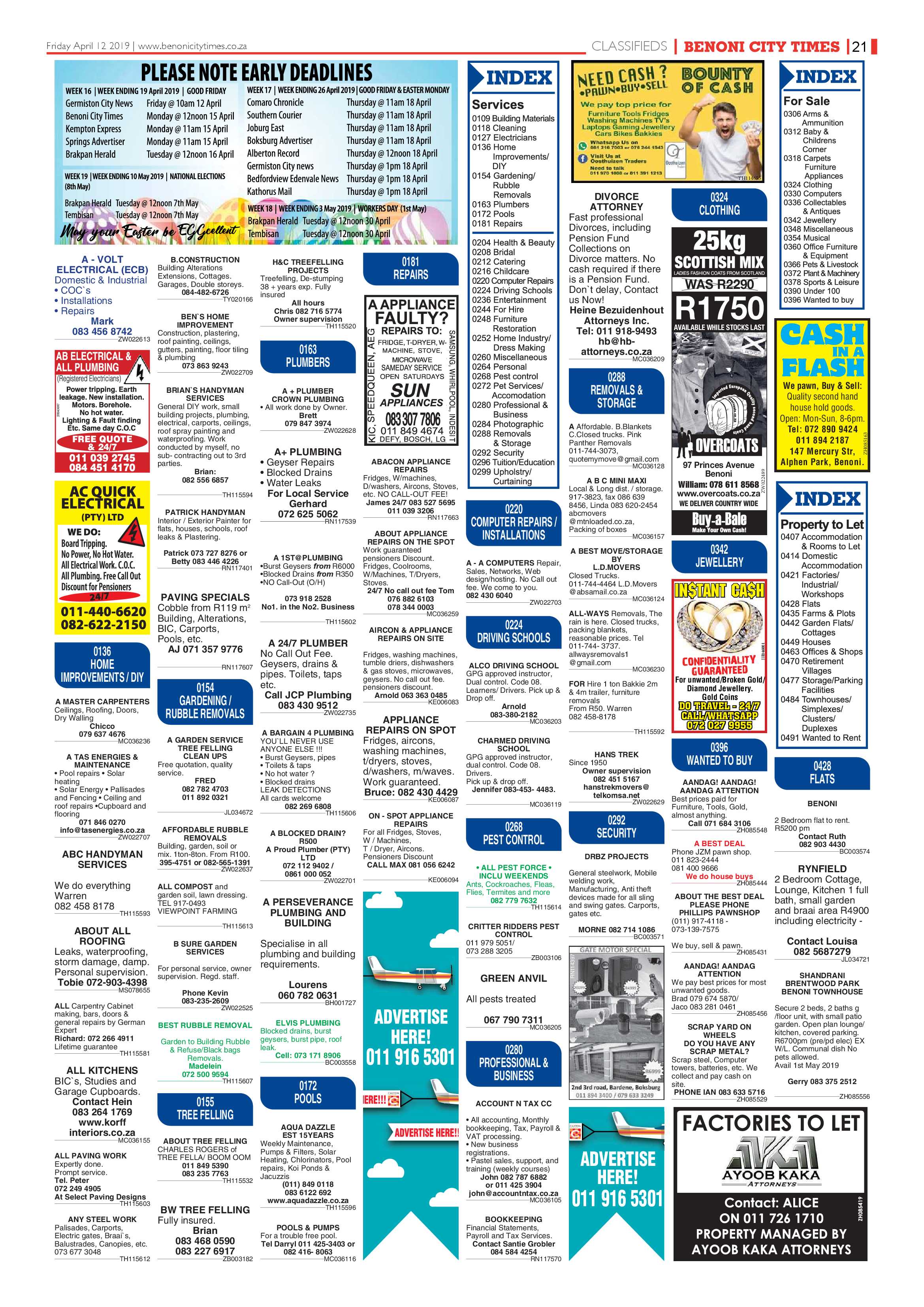 Benoni City Times 11 April 2019 page 21