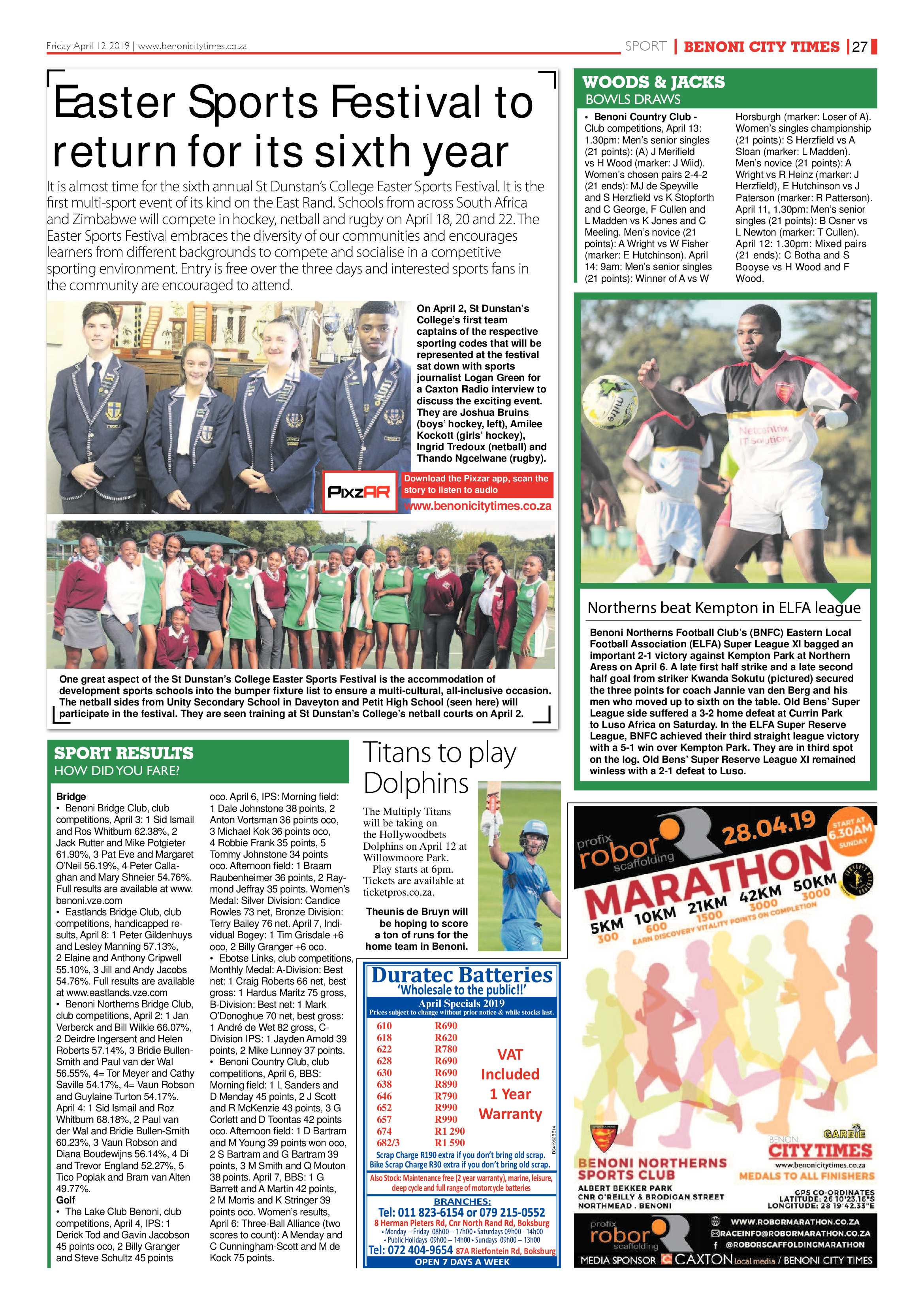 Benoni City Times 11 April 2019 page 27