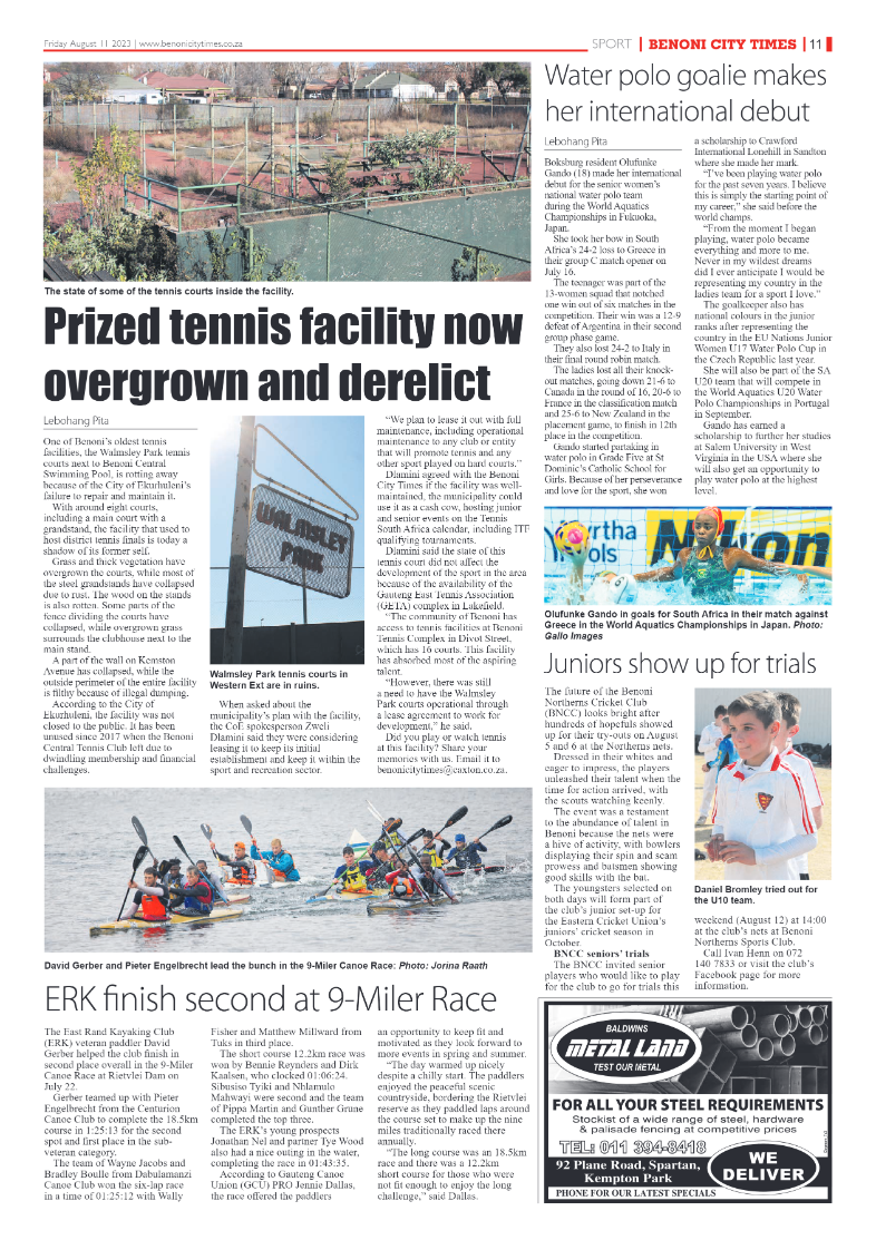 Benoni City Times 11 August 2023 page 11