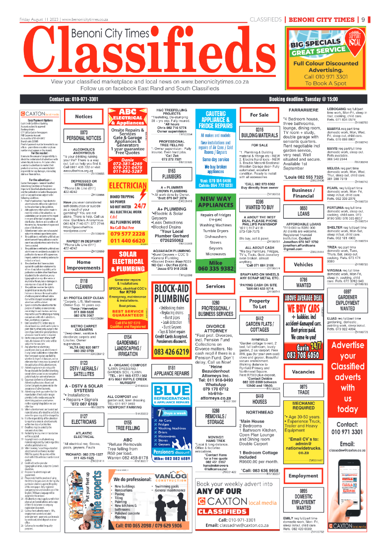 Benoni City Times 11 August 2023 page 9