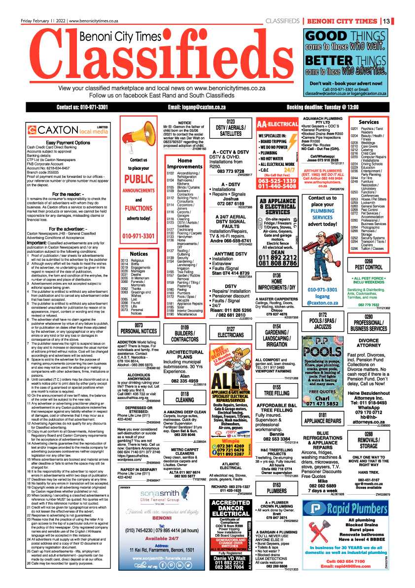 Benoni City Times 11 February 2022 page 13