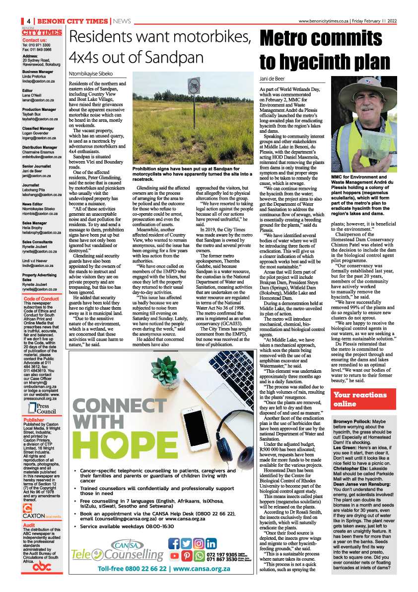 Benoni City Times 11 February 2022 page 4