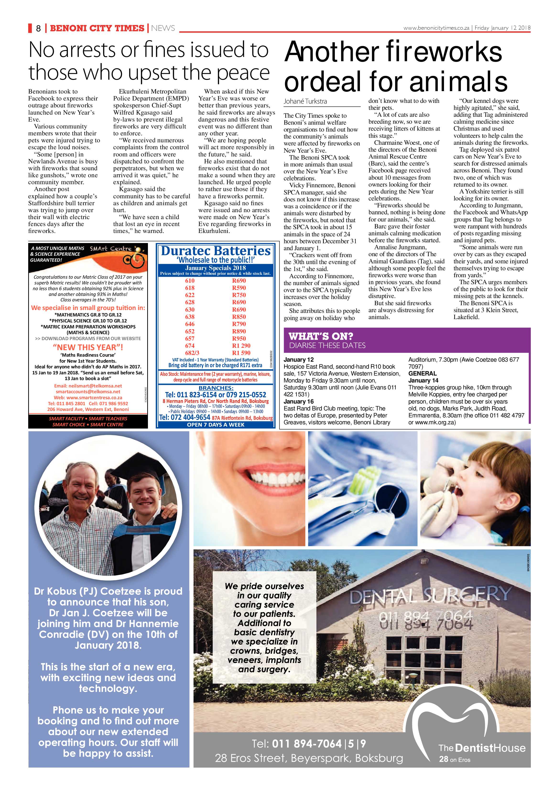 Benoni City Times 11 January 2018 page 8