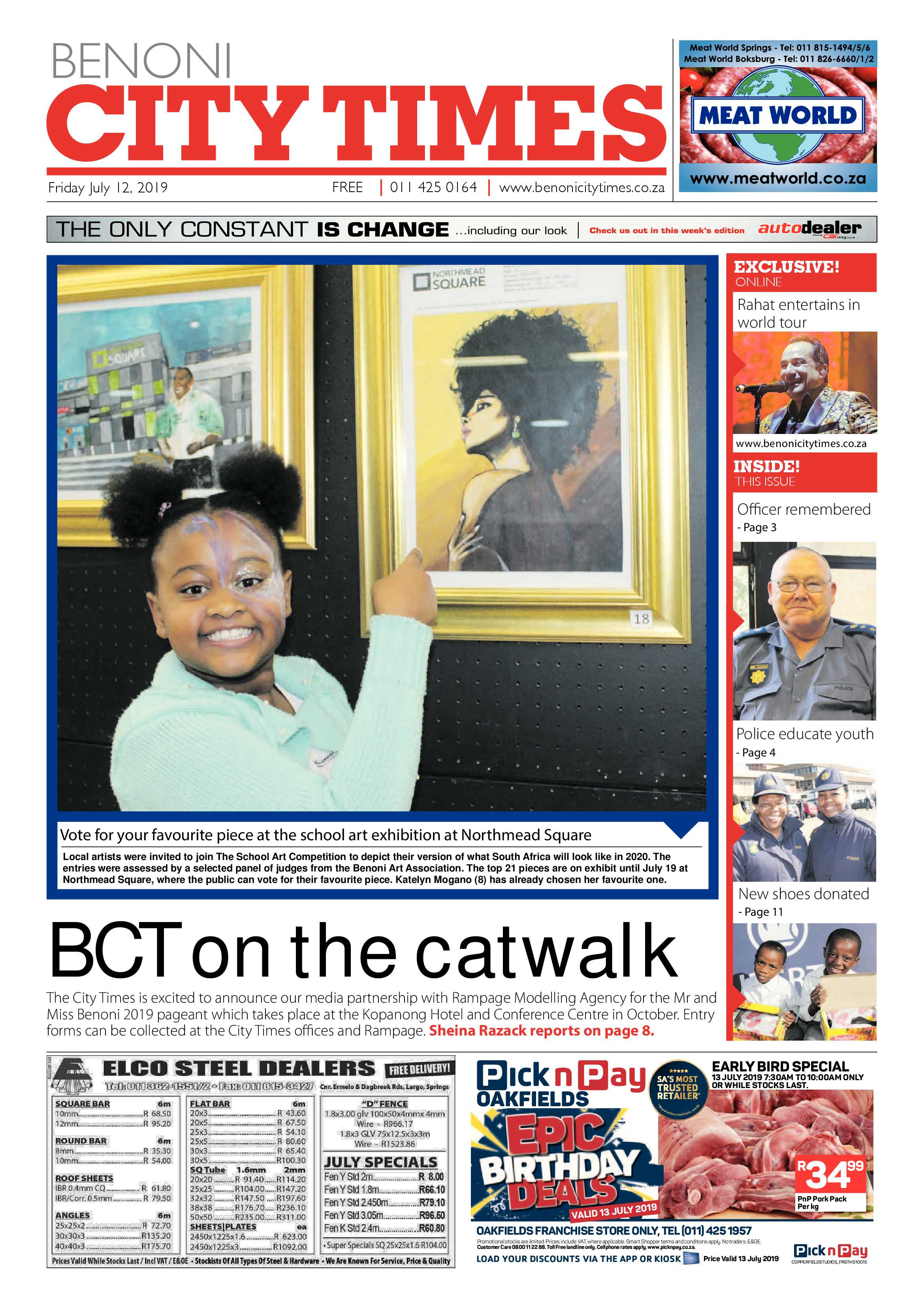 Benoni City Times 11 July 2019 page 1